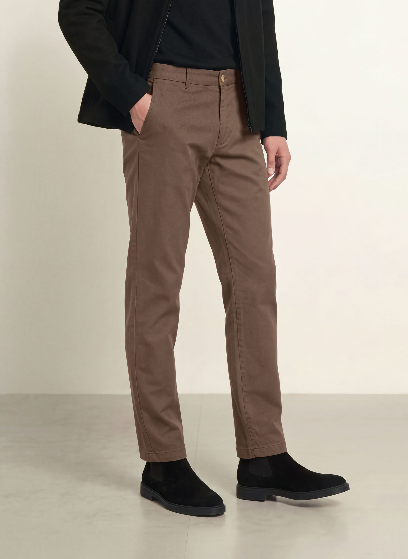 HILTL Chinos TAURA Extra Slim Fit: MÖRKBRUN