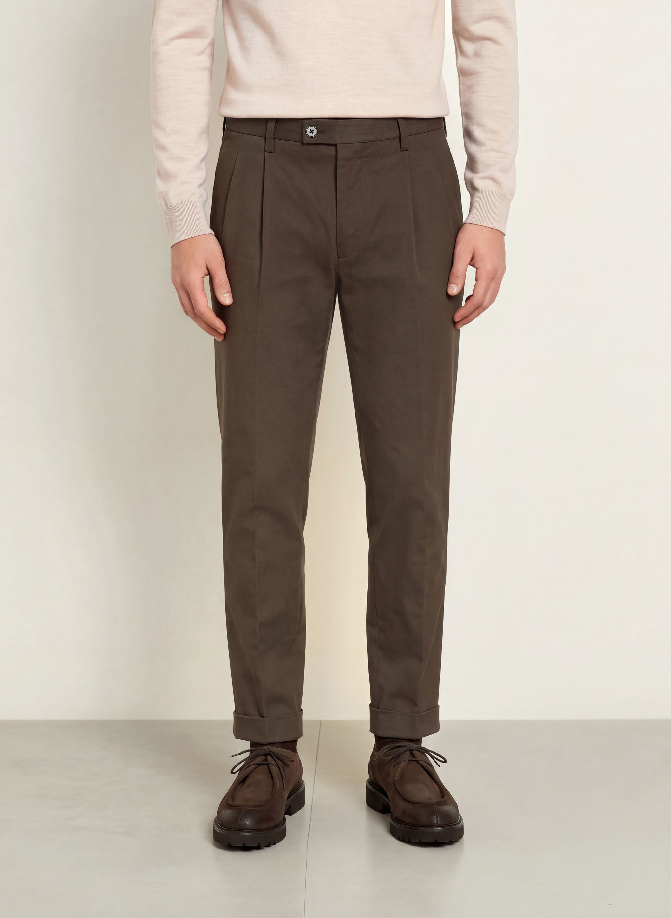 HILTL Extra Slim Fit Chinos: DARK BROWN