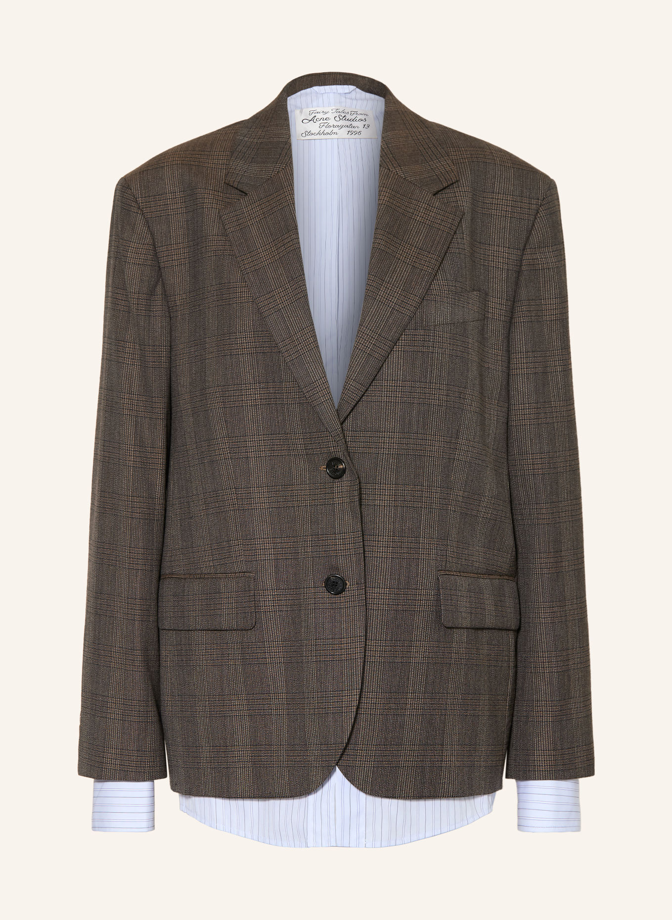 Acne Studios Blazer: MÖRKBRUN / BEIGE / SVART
