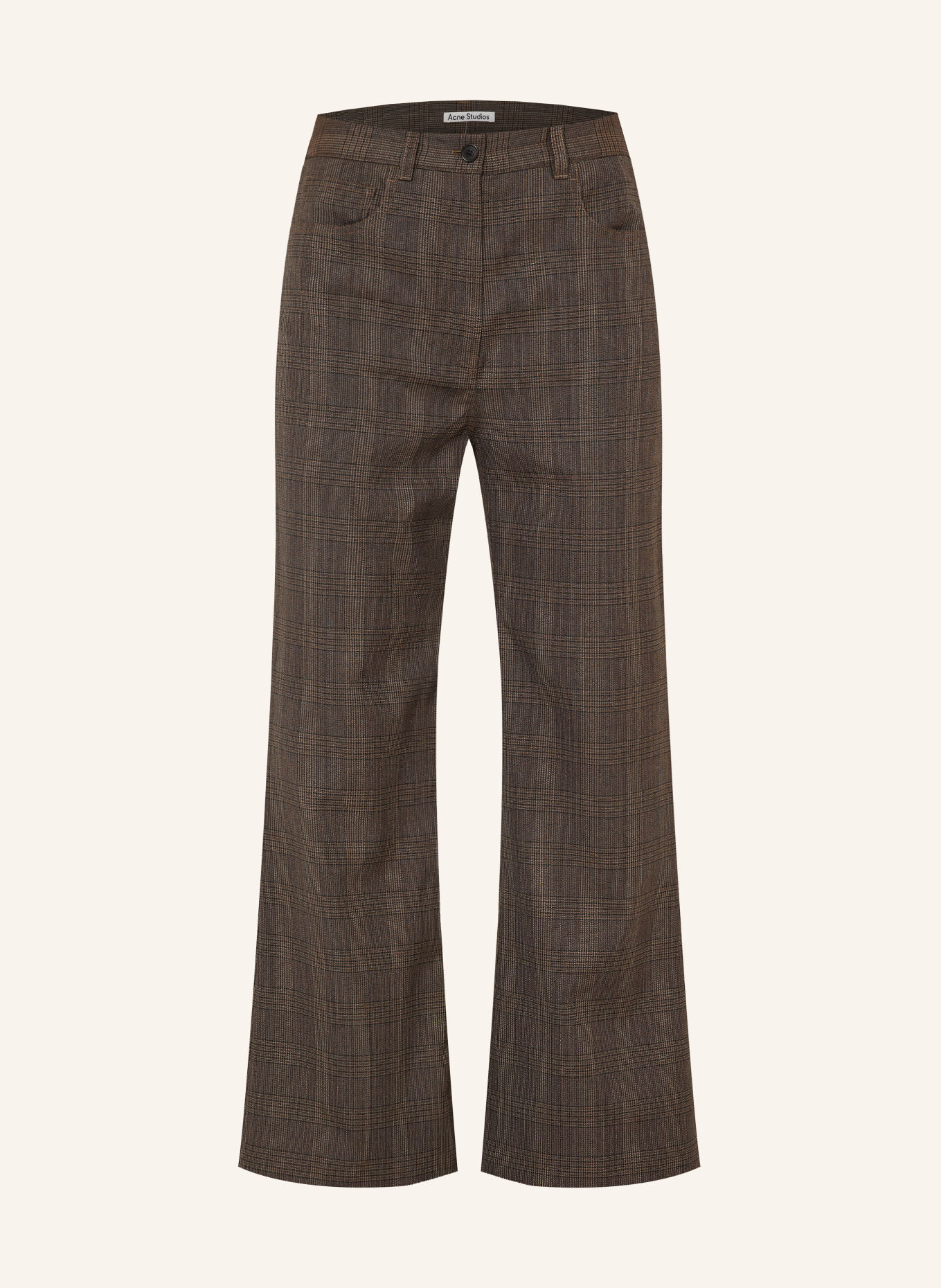 Acne Studios Wide-leg trousers: DARK BROWN / BEIGE