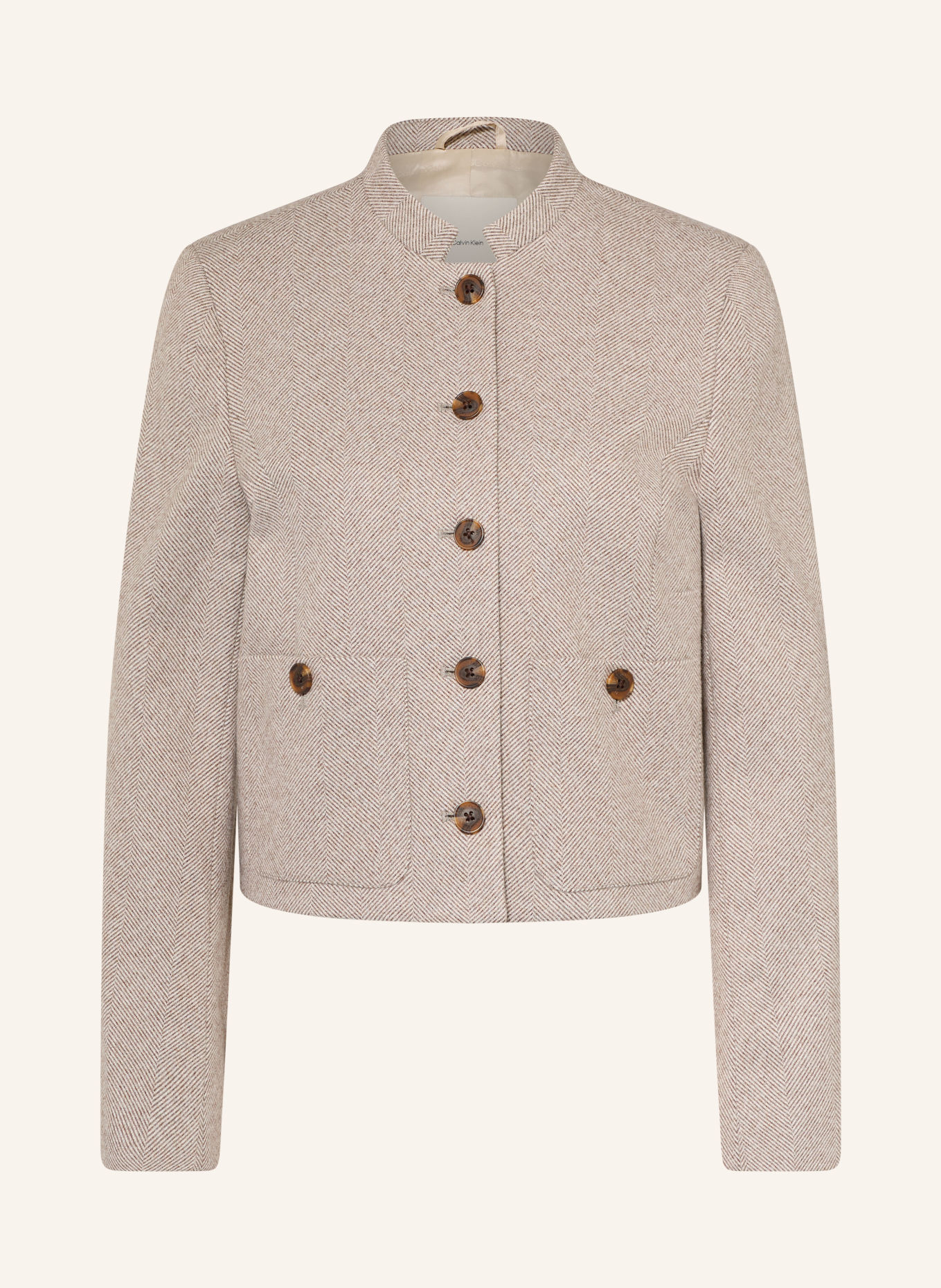 Calvin Klein Kastenjacke: BRAUN / BEIGE