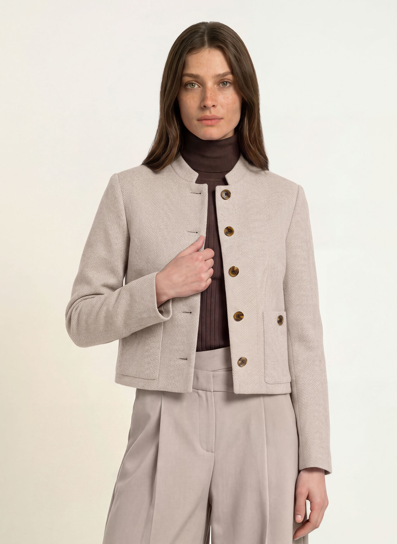 Calvin Klein Kastenjacke: BRAUN / BEIGE