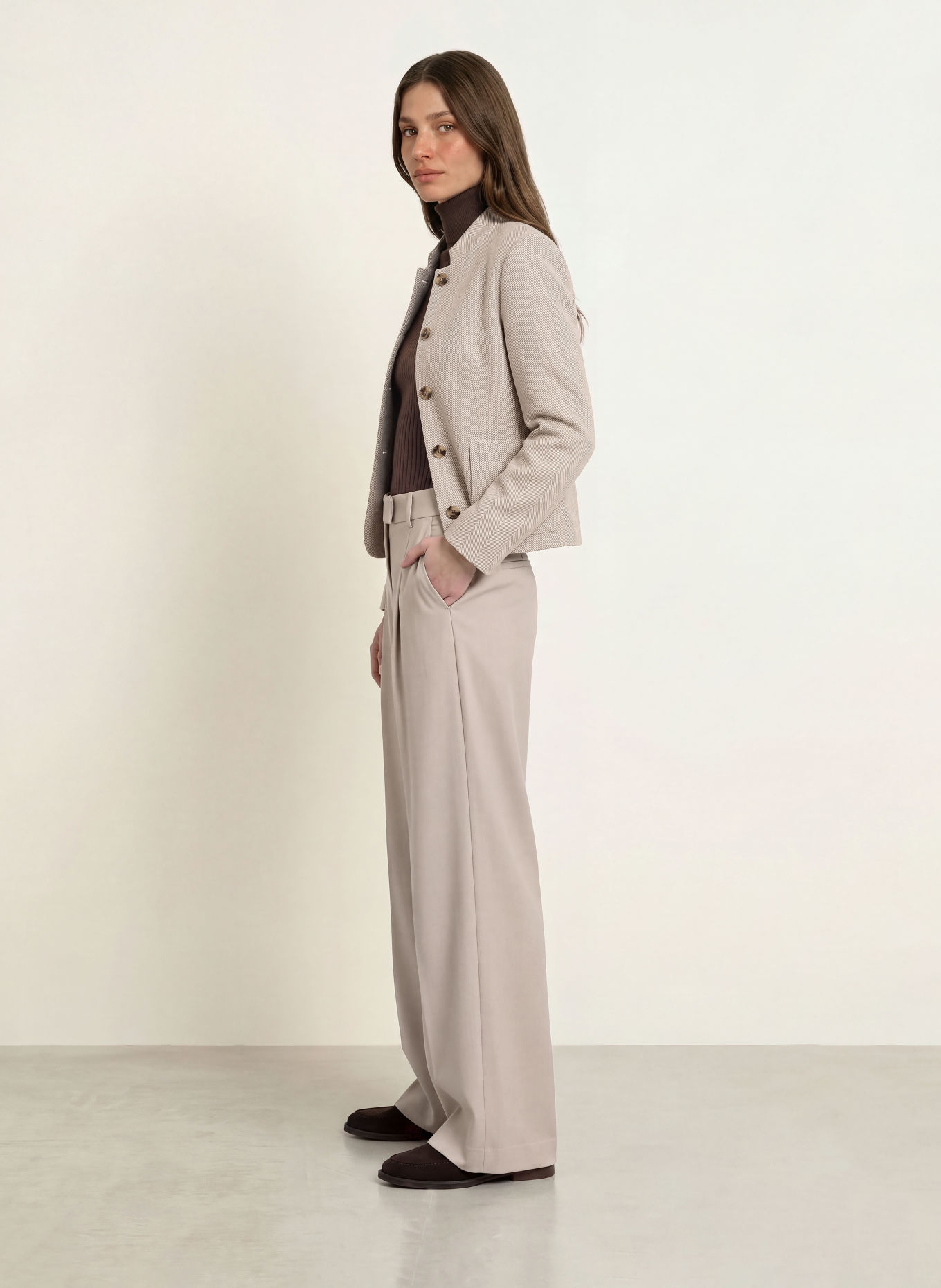 Calvin Klein Kastenjacke: BRAUN / BEIGE