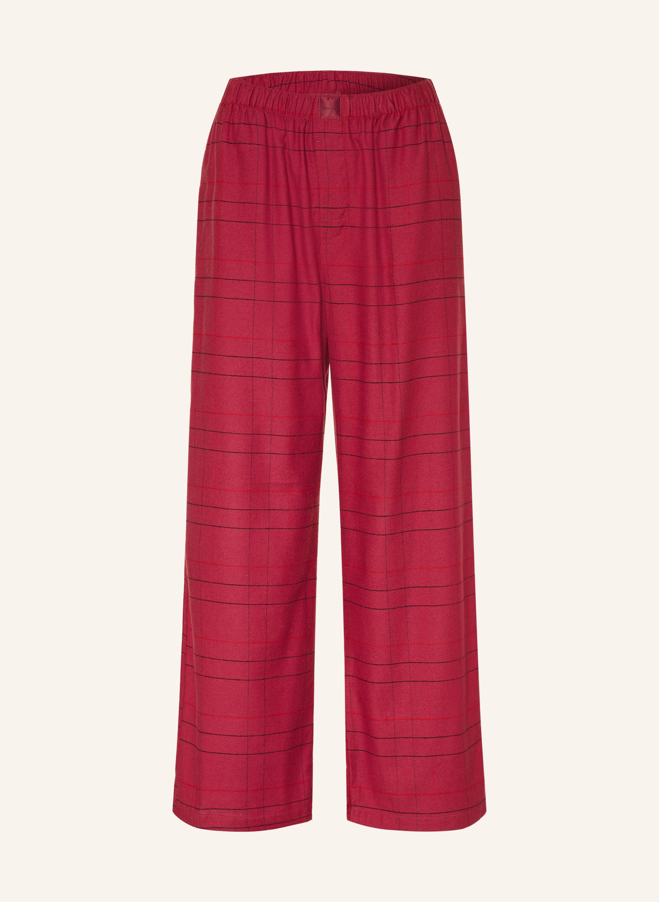 Calvin Klein Bas de pyjama en flanelle: ROUGE FONCÉ / ROUGE / NOIR