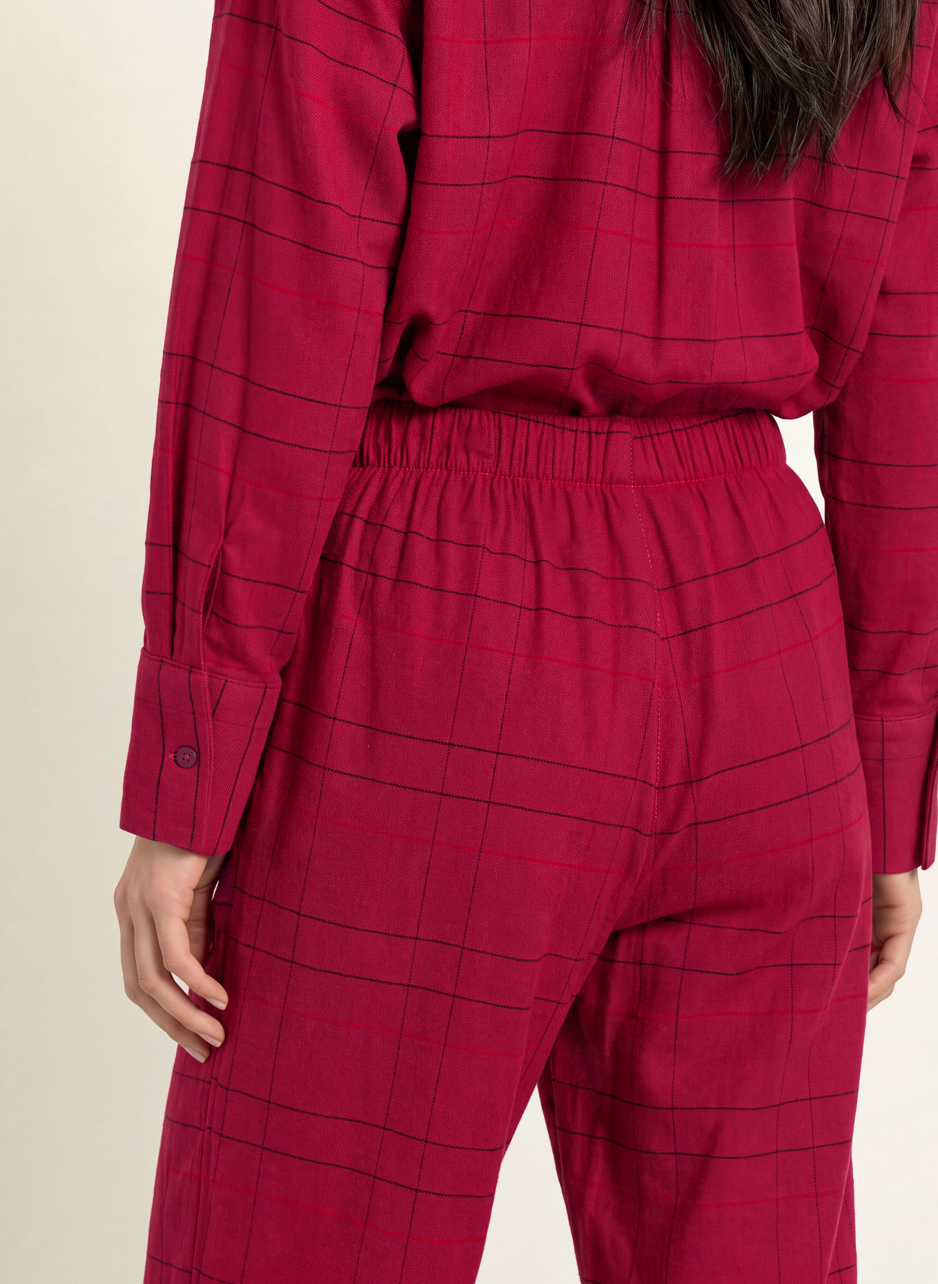 Calvin Klein Bas de pyjama en flanelle: ROUGE FONCÉ / ROUGE / NOIR