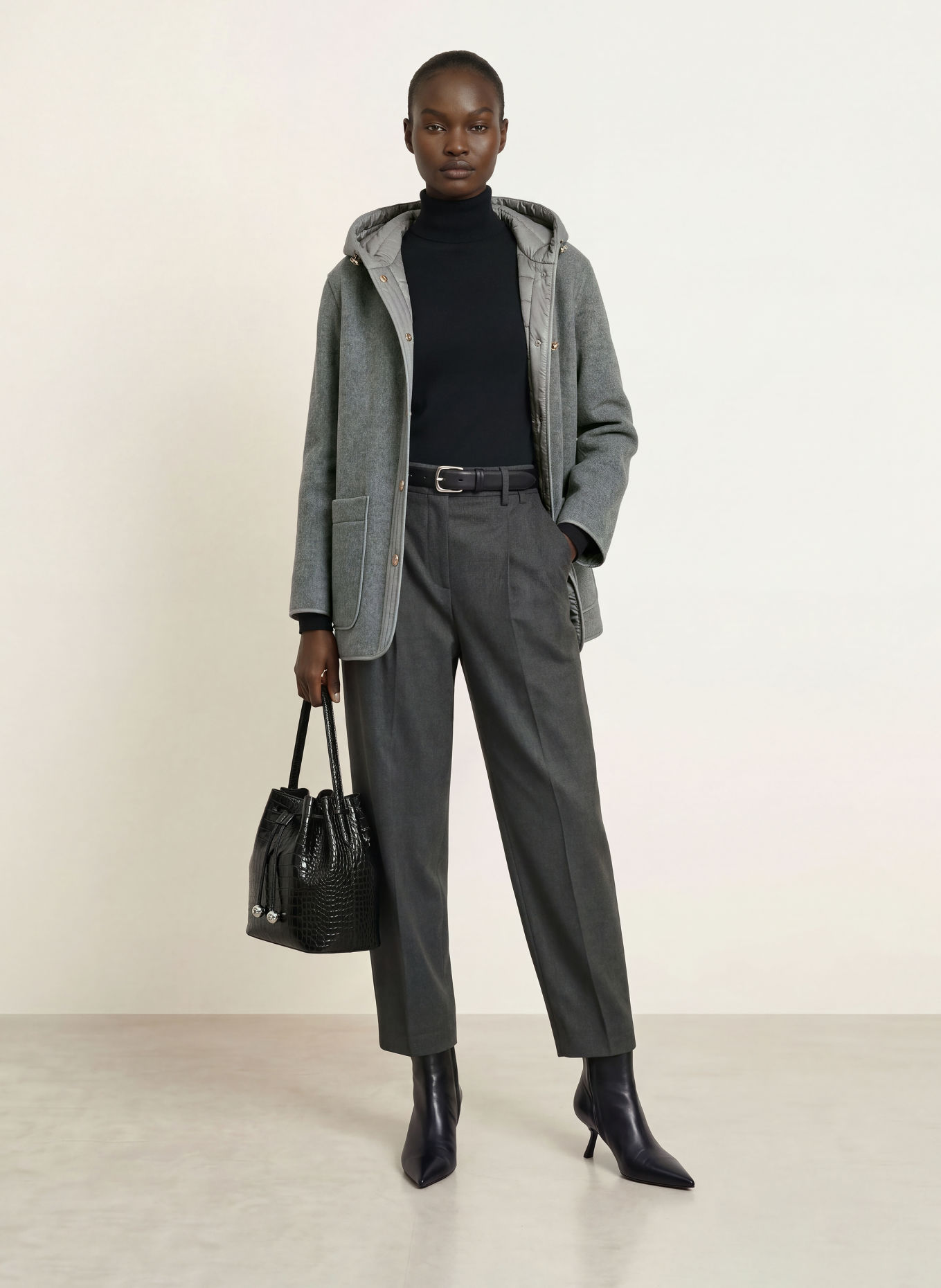 Fay Jacke im Materialmix: GRAU