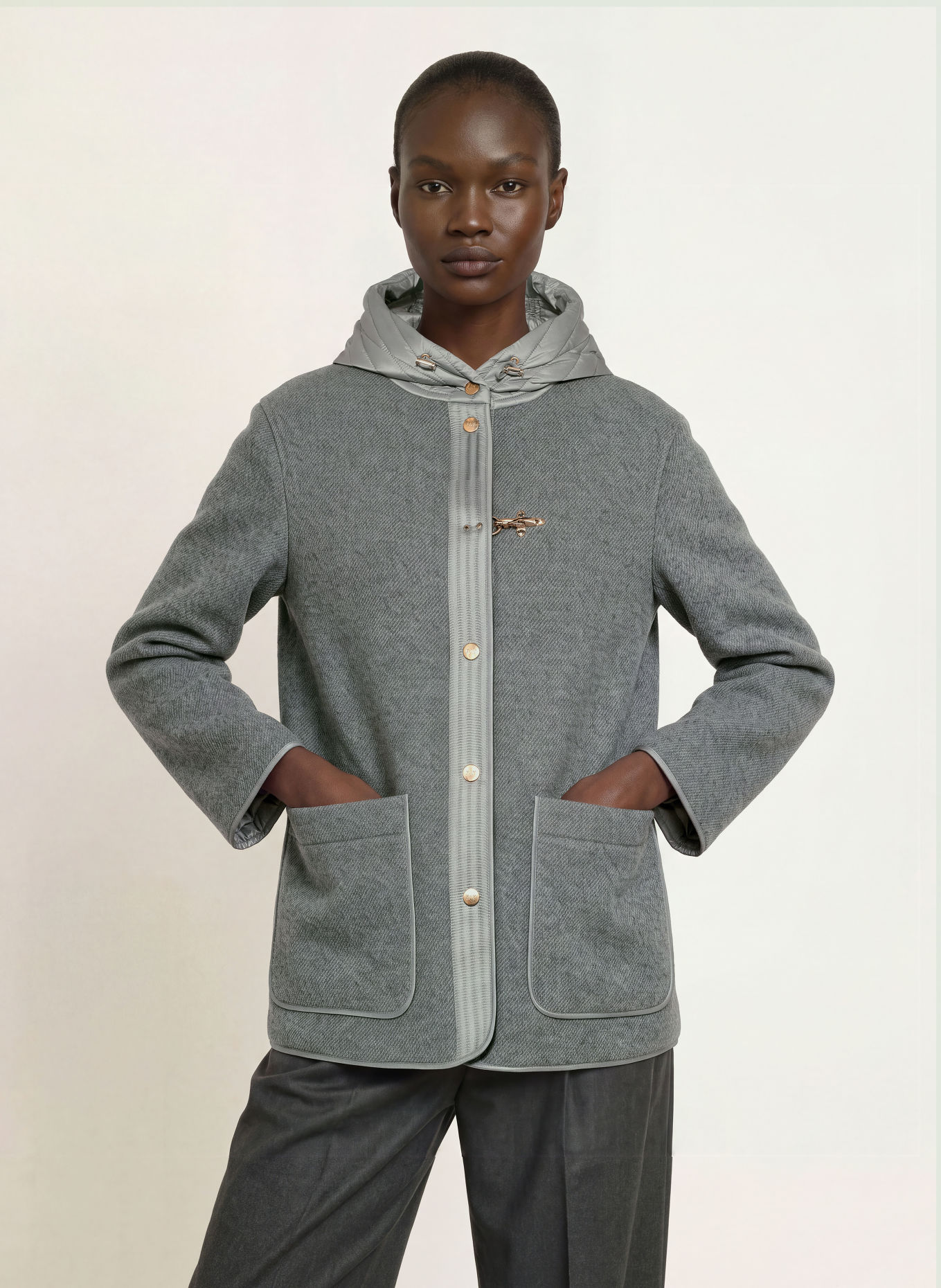 Fay Jacke im Materialmix: GRAU