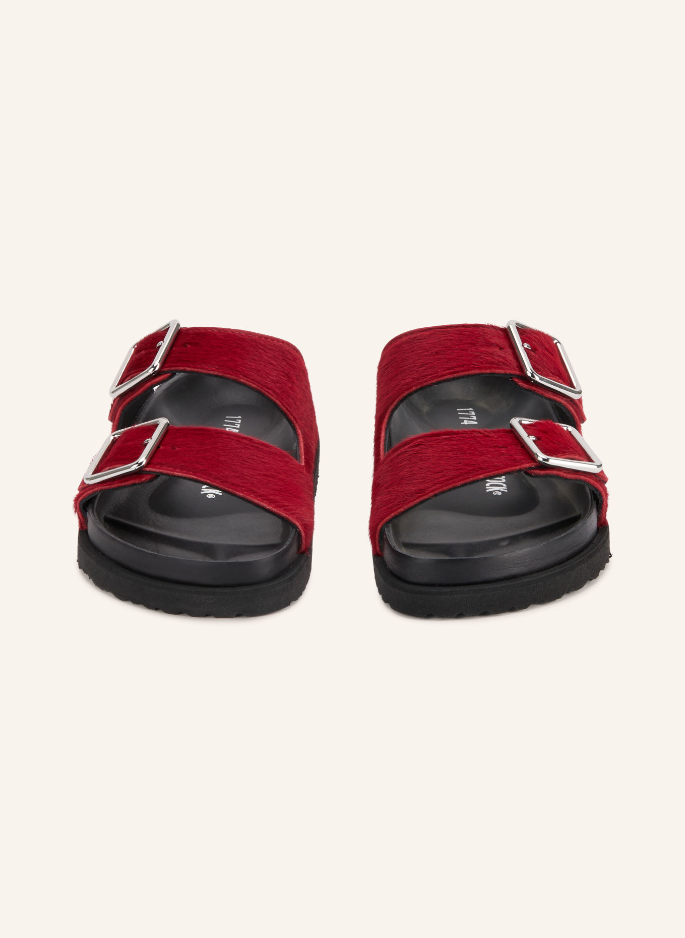 1774 BIRKENSTOCK ARIZONA PONY LIKE FUR EXQ 1774 Slides: DARK RED