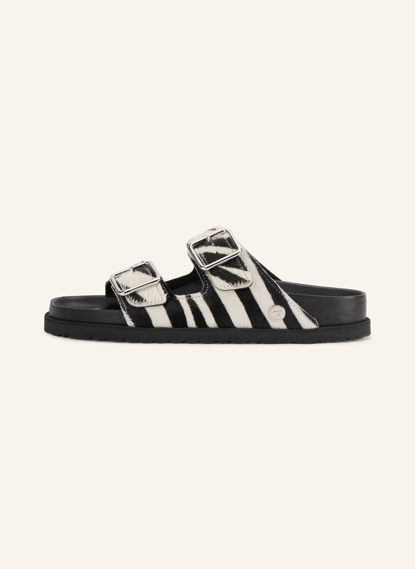 1774 BIRKENSTOCK ARIZONA PONY LIE FUR EXQ 1774 Slides: BLACK / WHITE