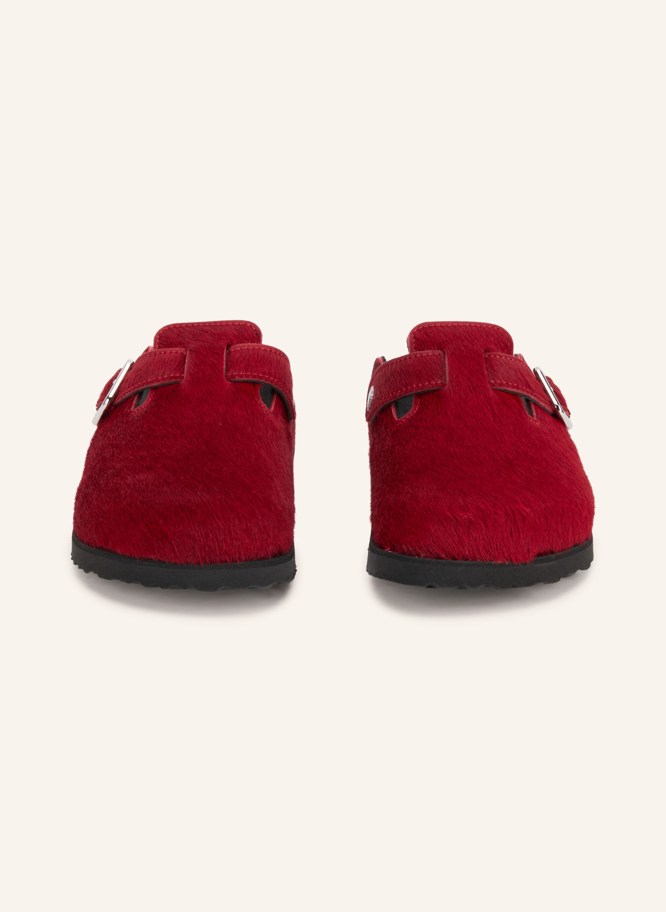 1774 BIRKENSTOCK Slides BOSTON PONY LIKE FUR EXQ 1774 Mules: DARK RED