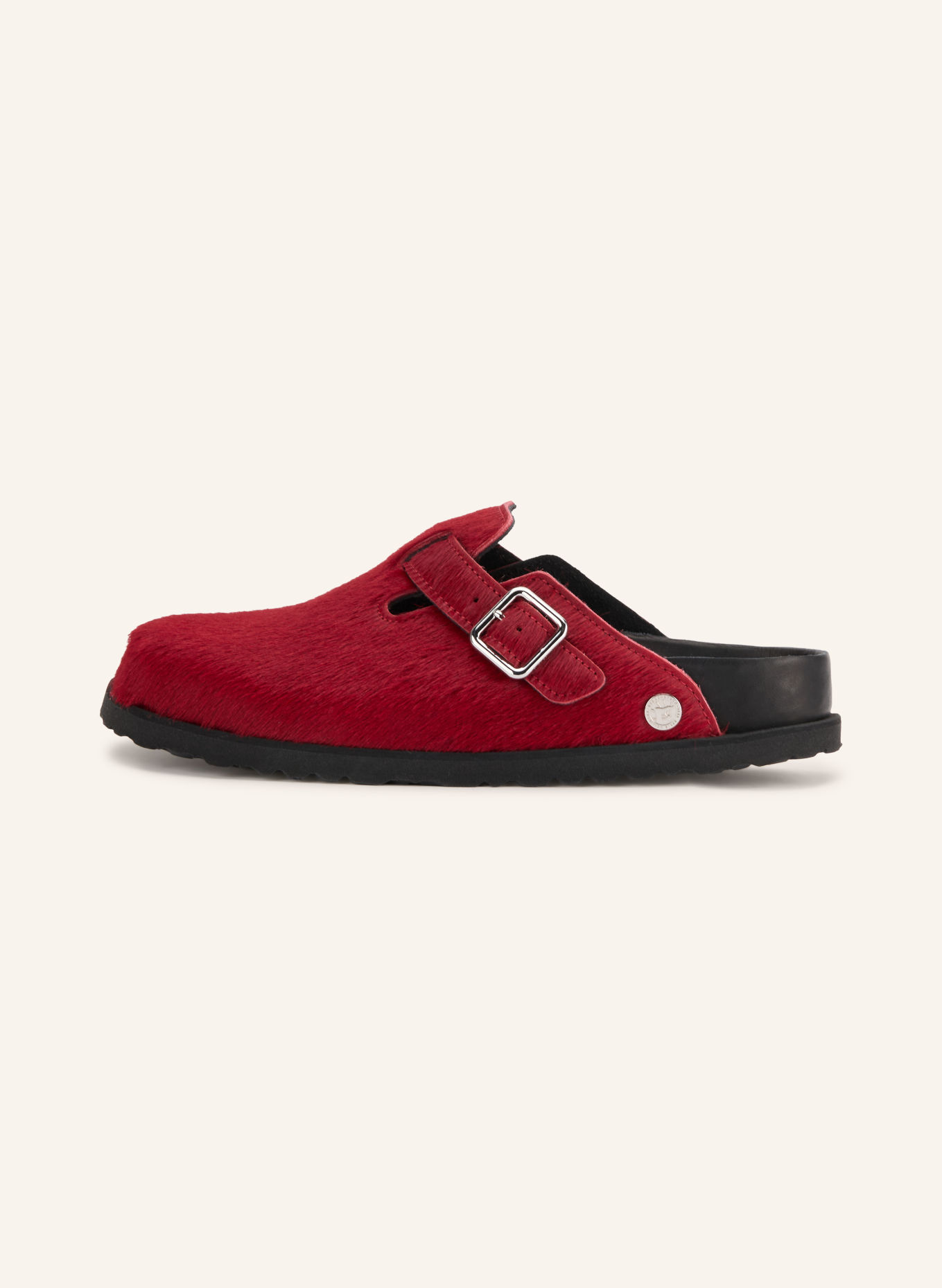 1774 BIRKENSTOCK Slides BOSTON PONY LIKE FUR EXQ 1774 Mules: DARK RED