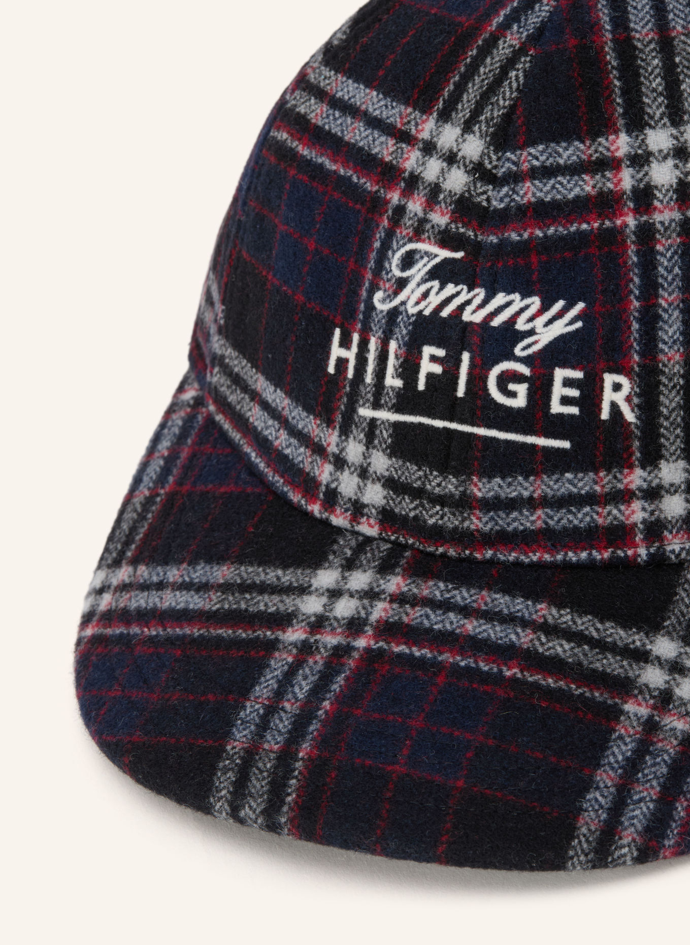 TOMMY HILFIGER Cap: DUNKELBLAU / HELLGRAU / ROT