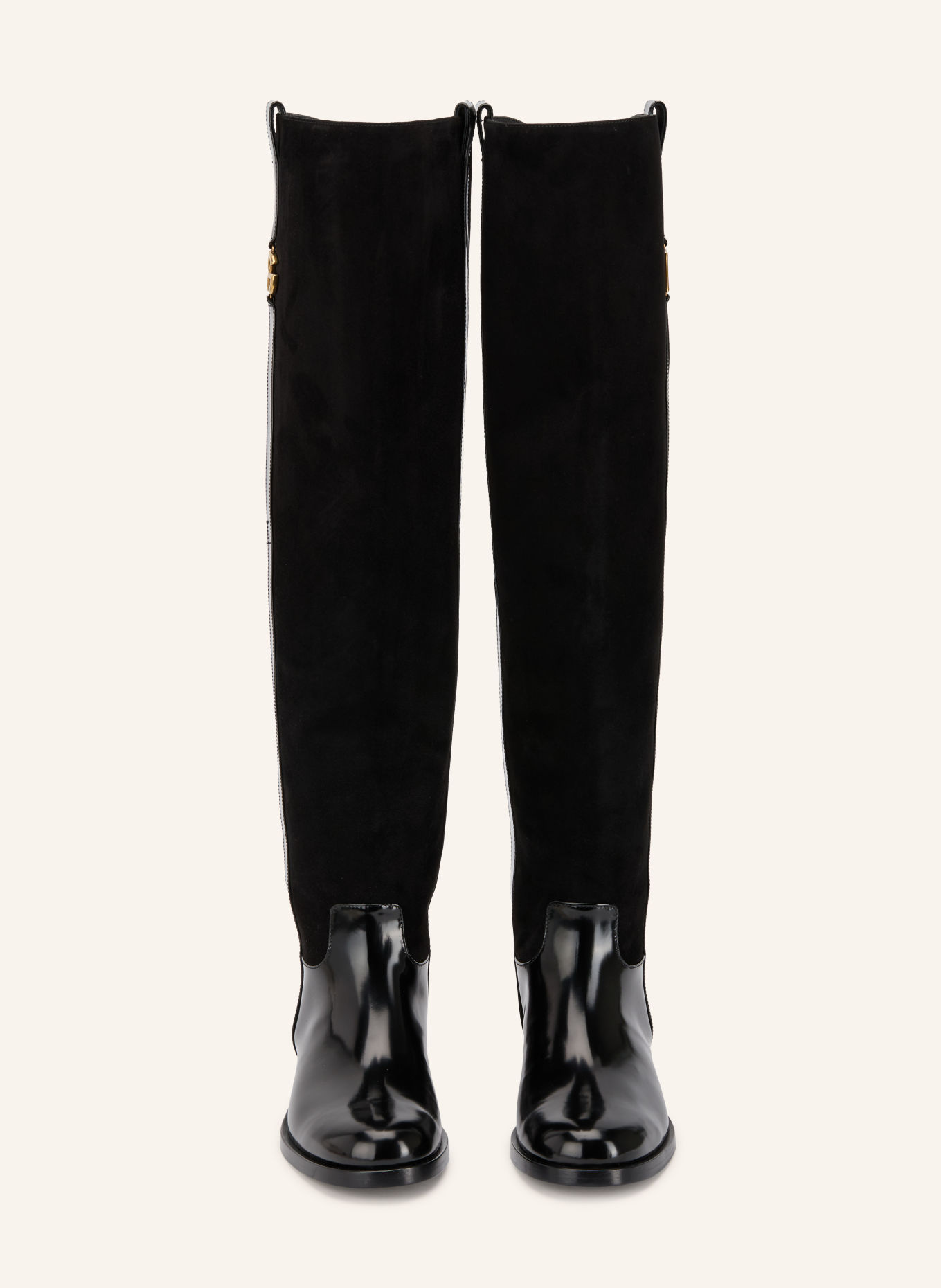 DOLCE & GABBANA Over-the-knee boots: BLACK / GOLD