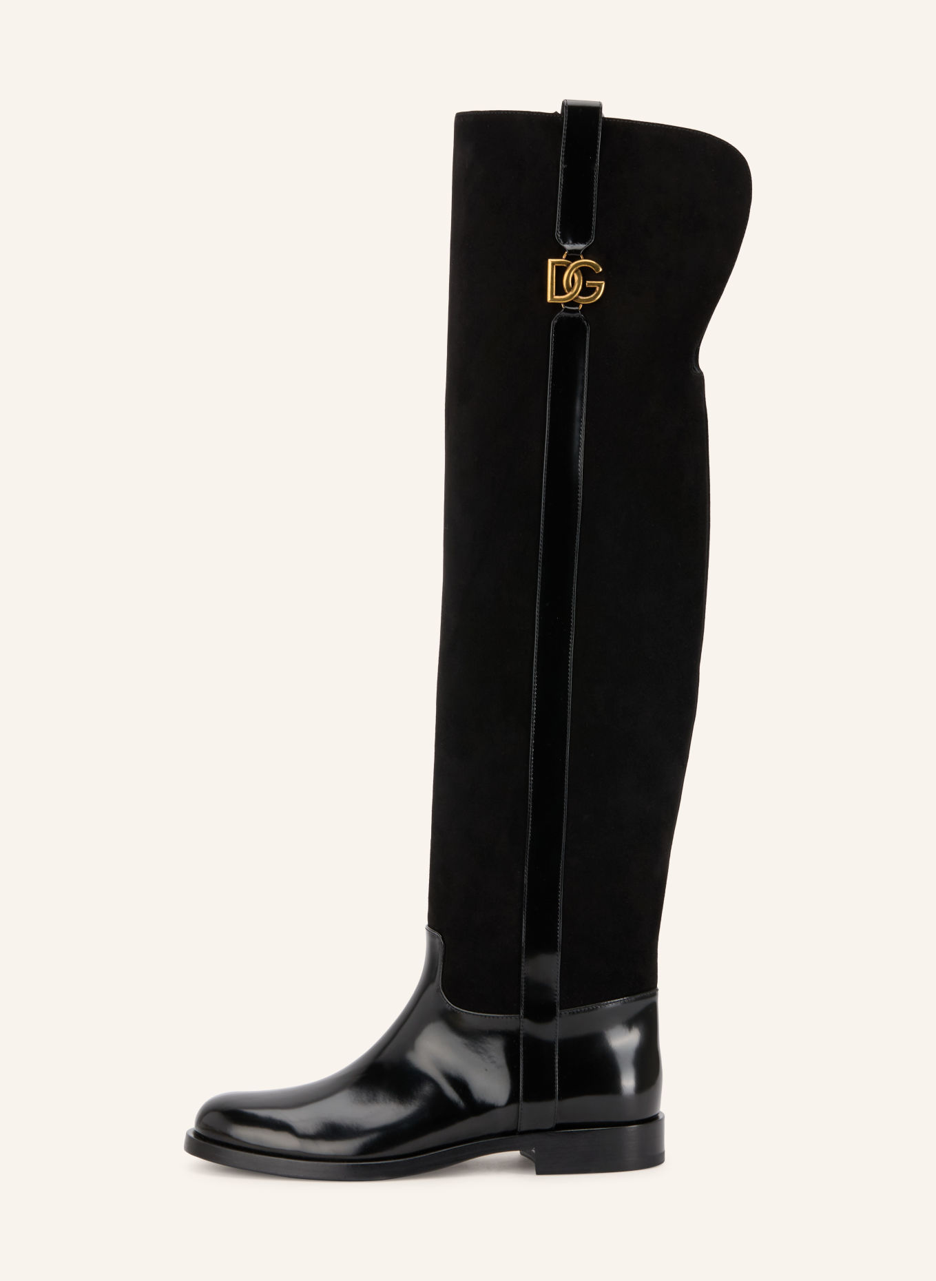 DOLCE & GABBANA Over-the-knee boots: BLACK / GOLD