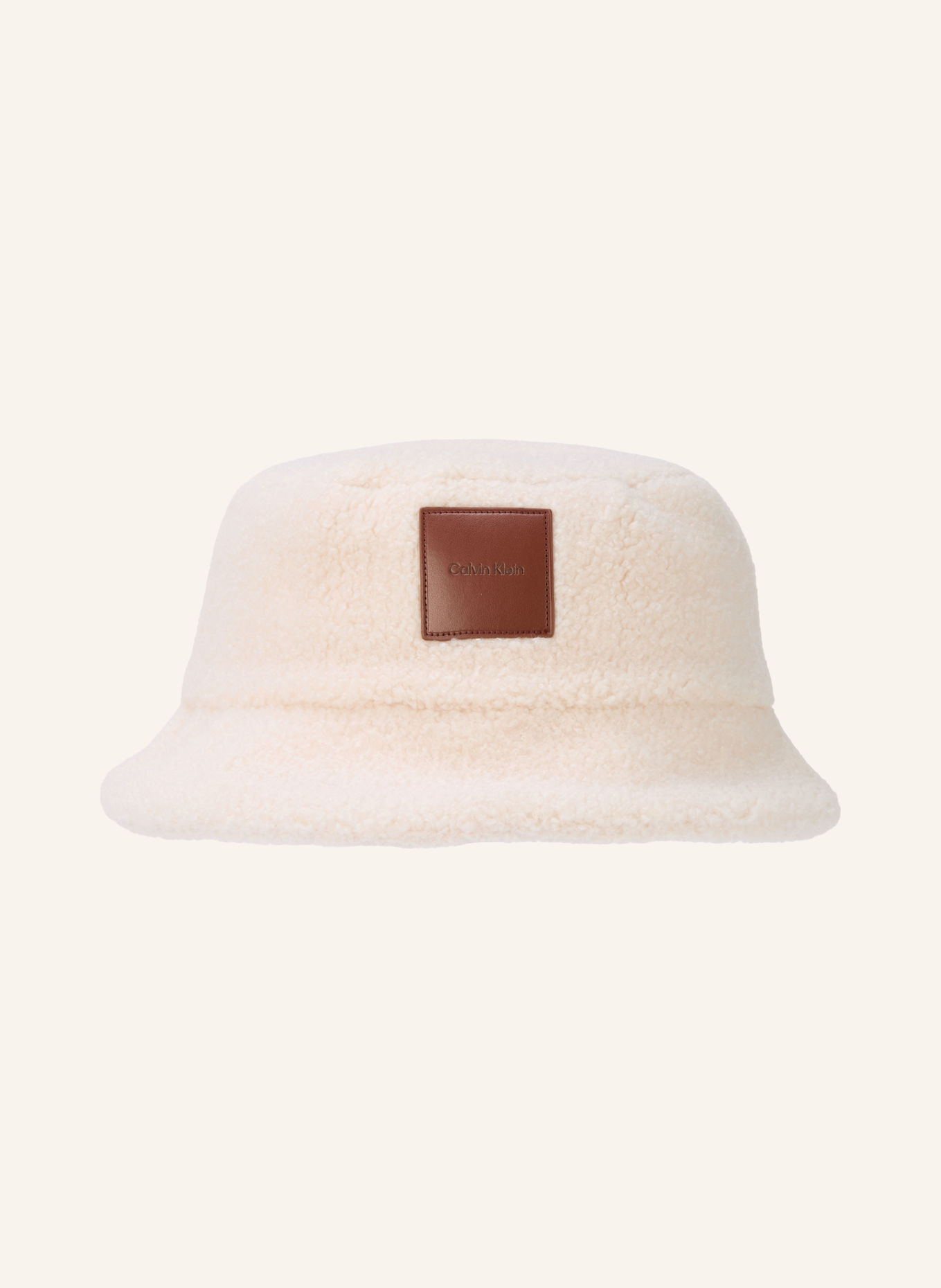 Calvin Klein Teddy fur Bucket hat: CREAM / BROWN