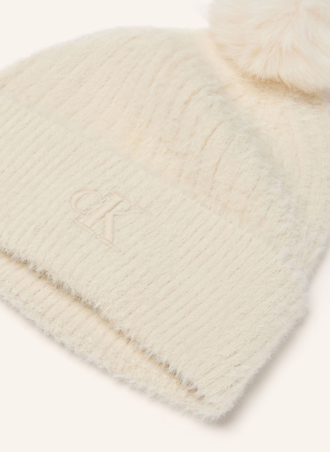 Calvin Klein Hat with faux fur: CREAM