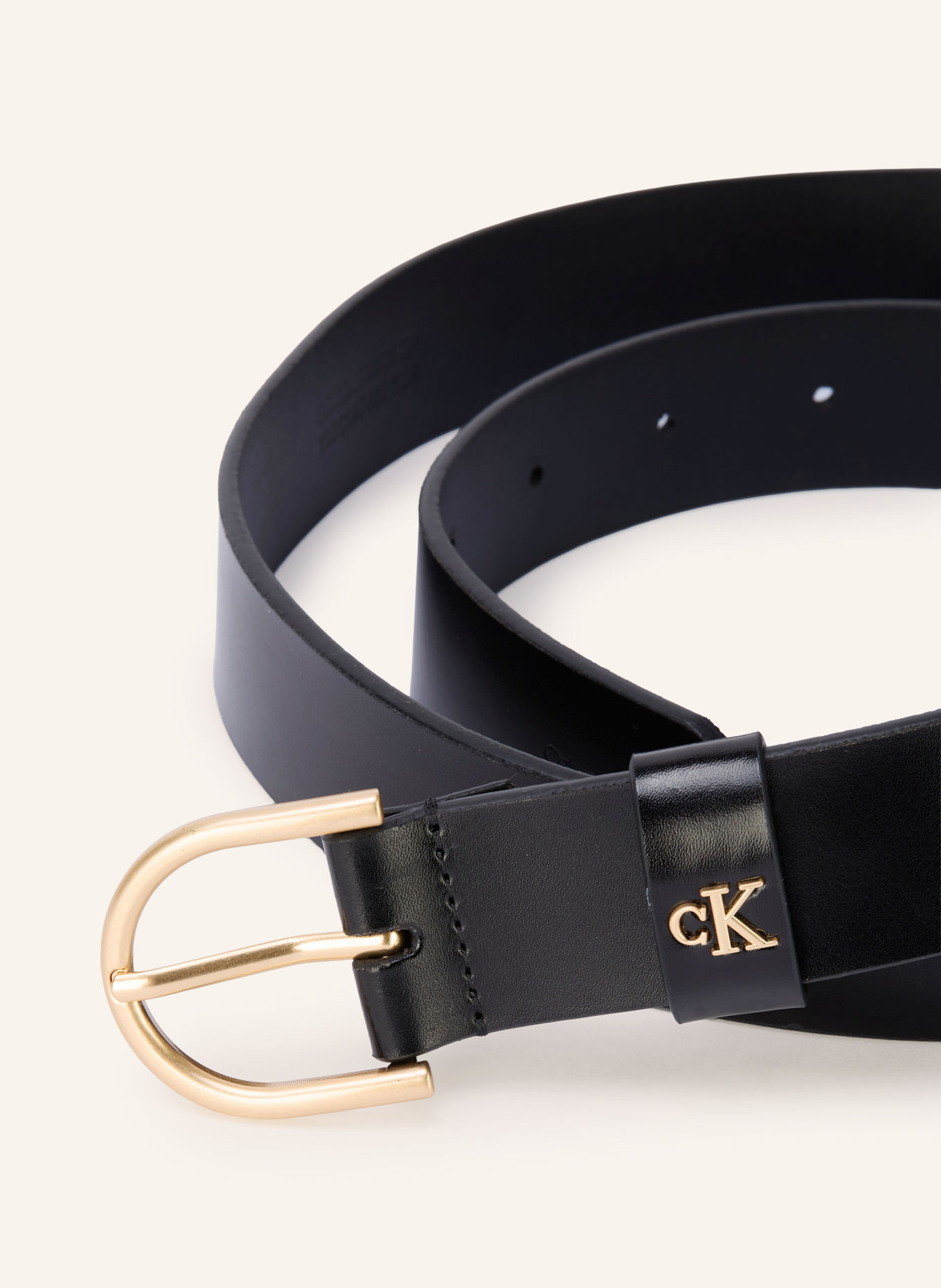Calvin Klein Leather belt: BLACK / GOLD