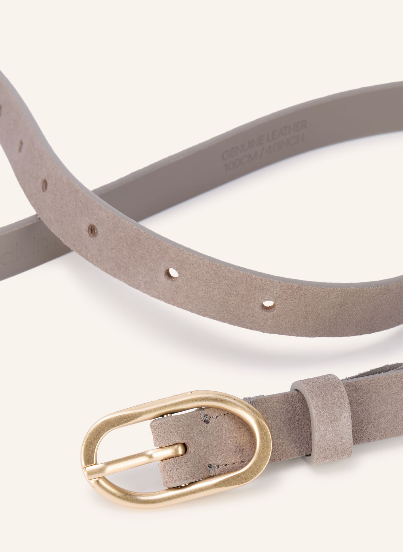 Calvin Klein Leather belt: TAUPE / GOLD