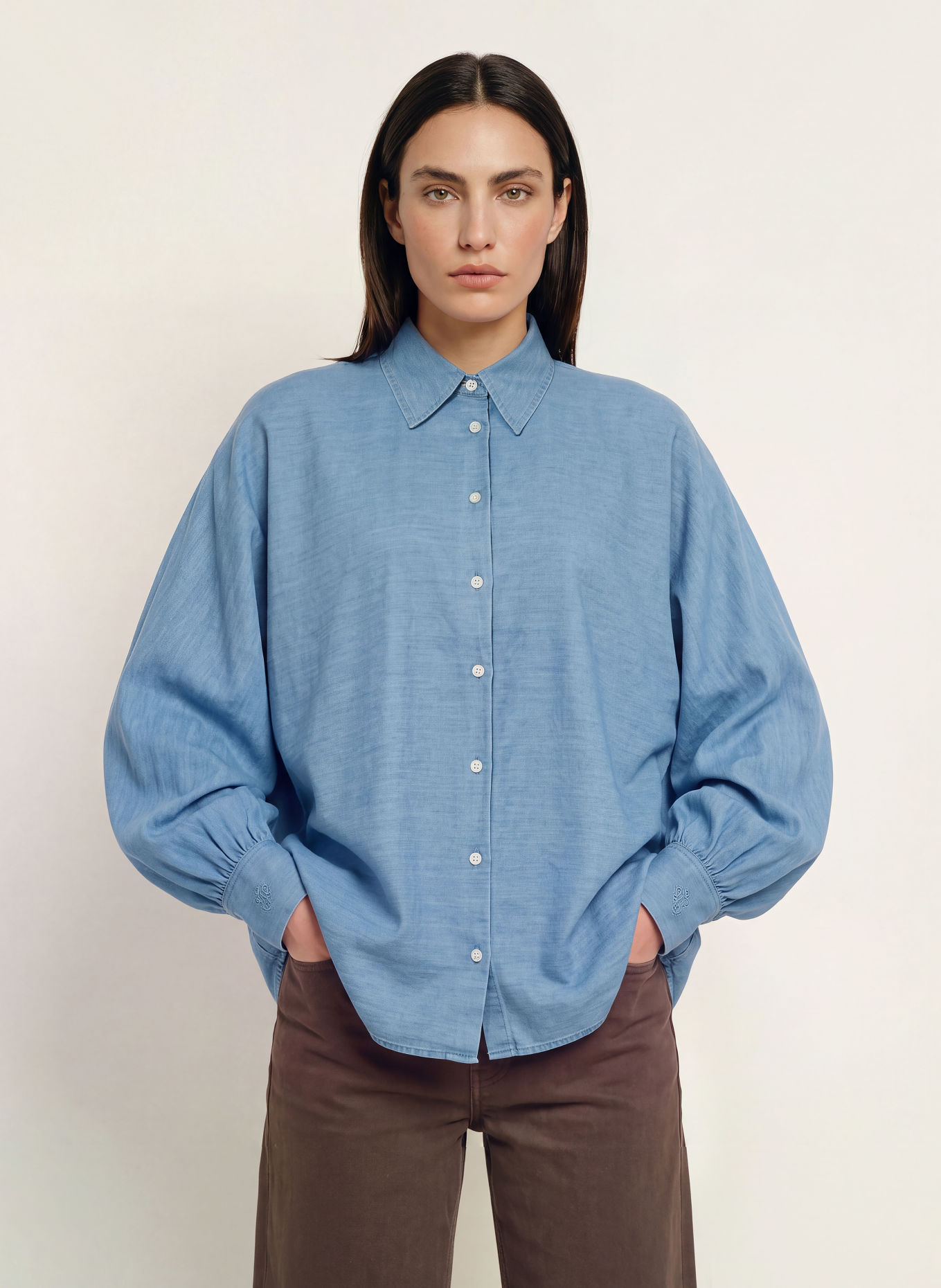 SoSUE Denimblouse ANTONIA: BLAUW