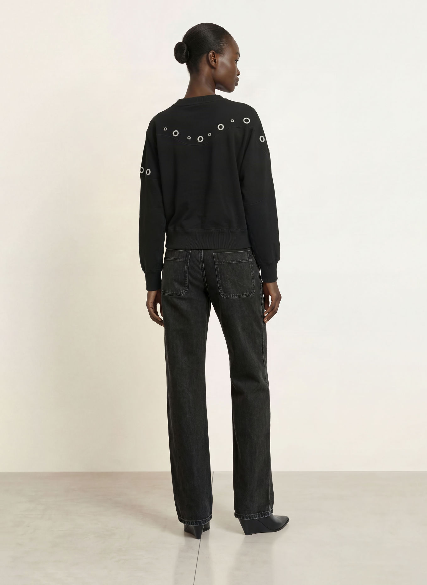 MARANT ÉTOILE Džíny Staright SILKA: 02FK FADED BLACK