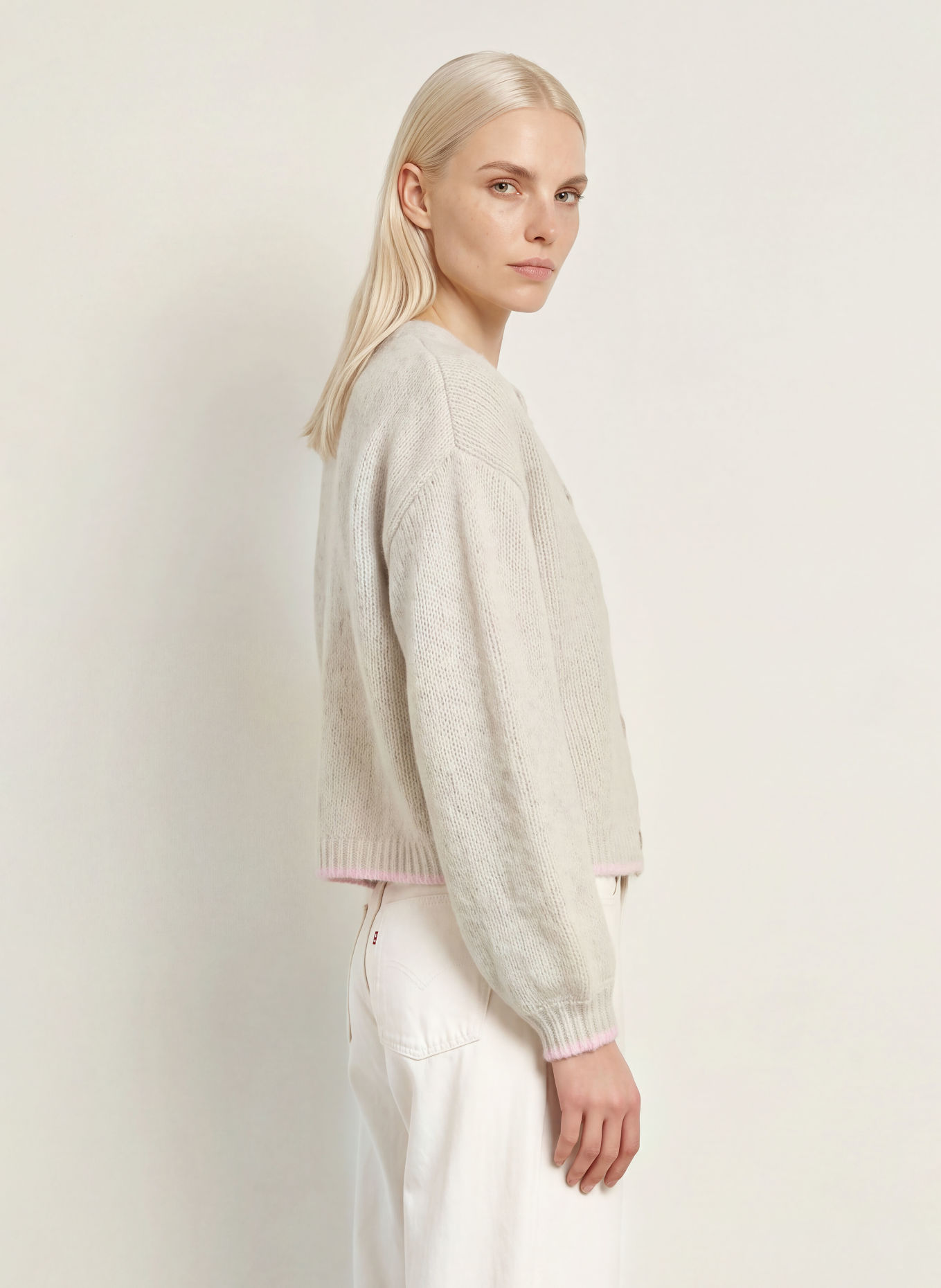 FRIEDA & FREDDIES Strickjacke: CREME / ROSA