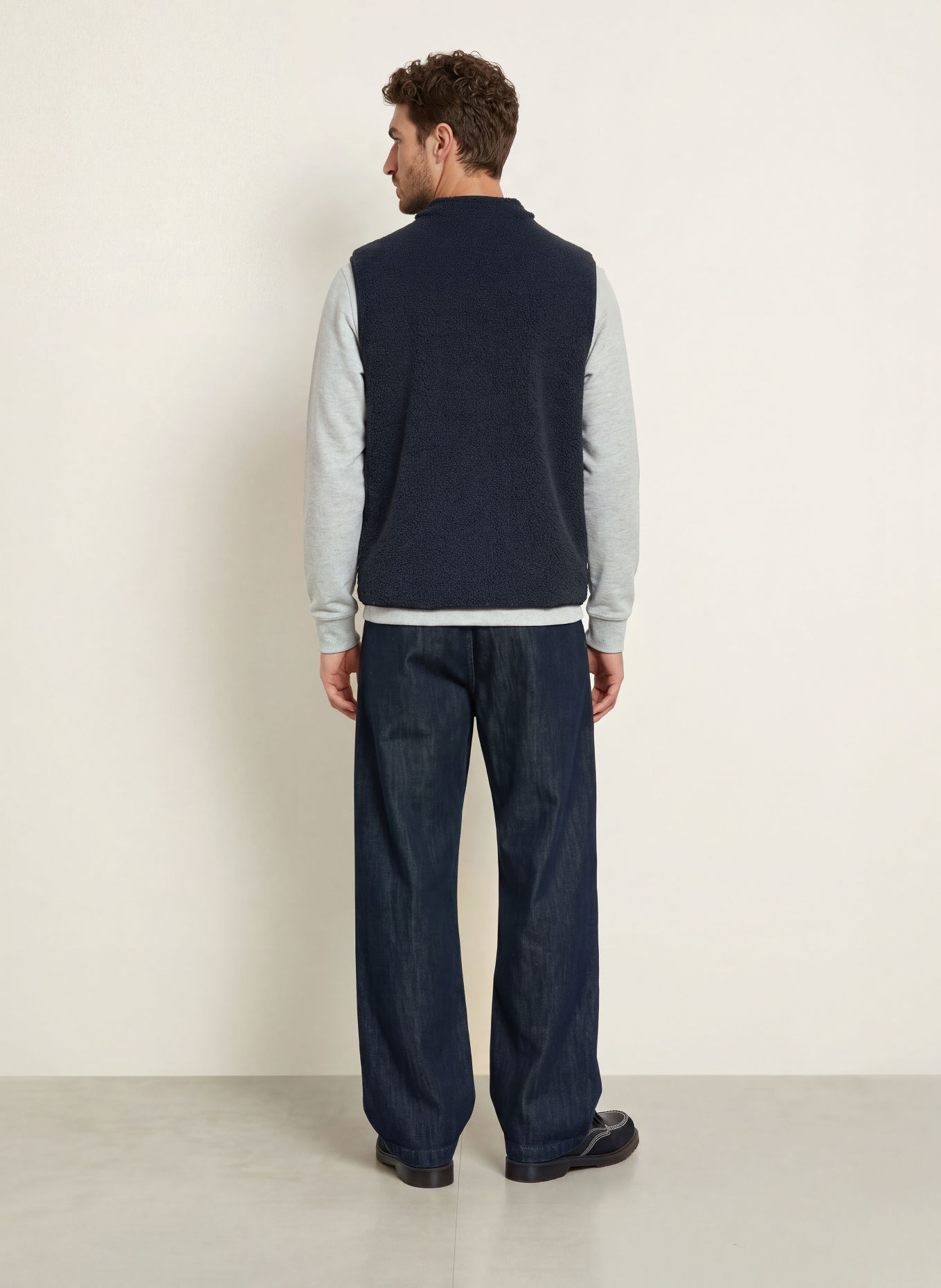 MOS MOSH Gallery Teddy Fur Vest MMGHARRY: DARK BLUE