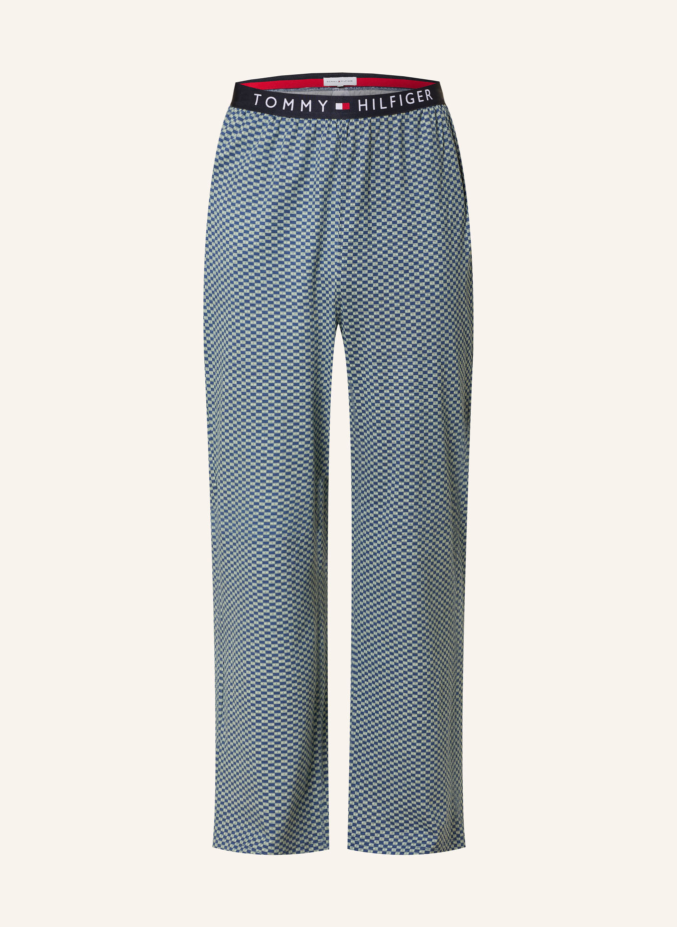 TOMMY HILFIGER Pajama bottoms: DARK BLUE / BEIGE