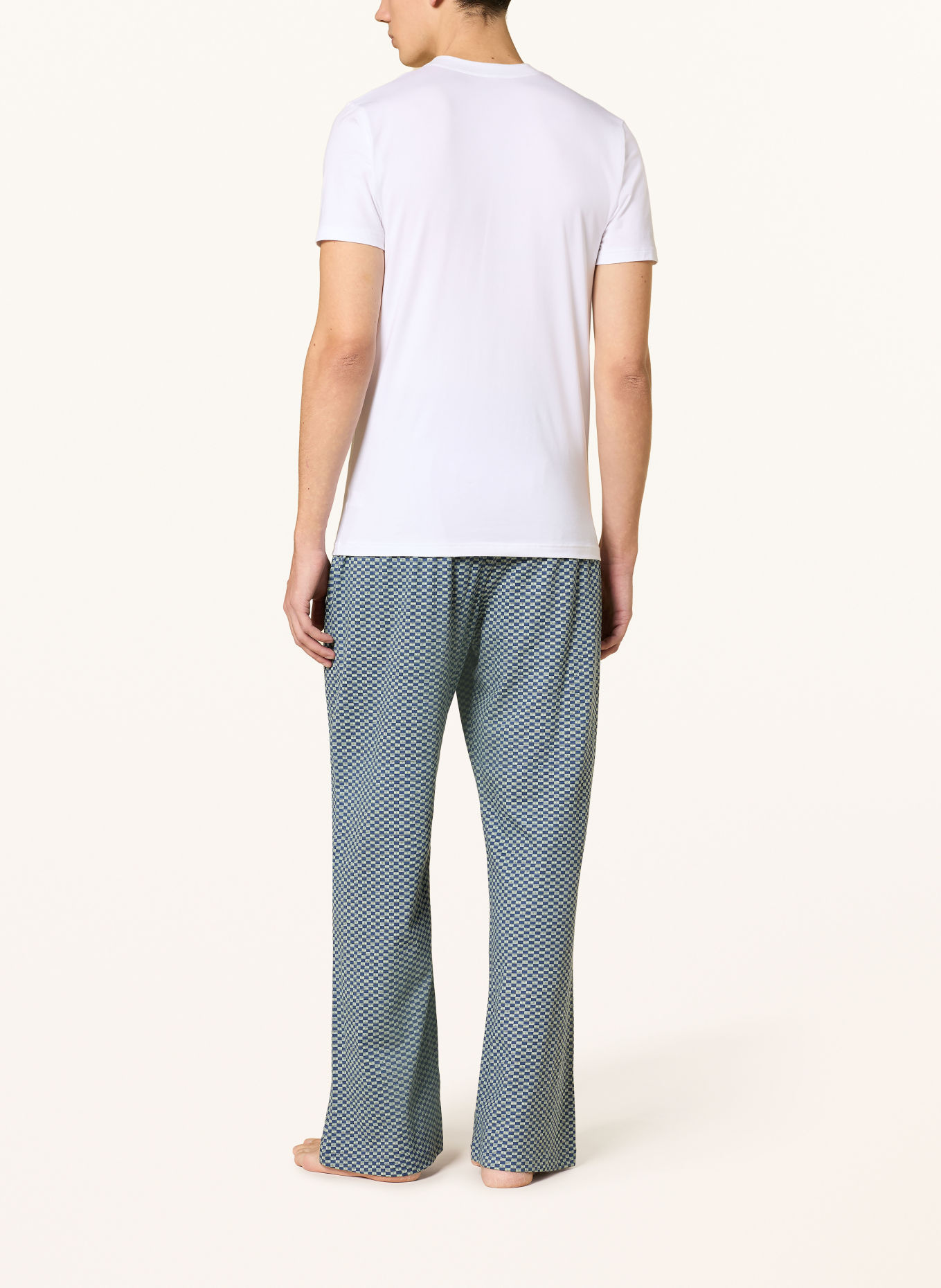TOMMY HILFIGER Pajama bottoms: DARK BLUE / BEIGE