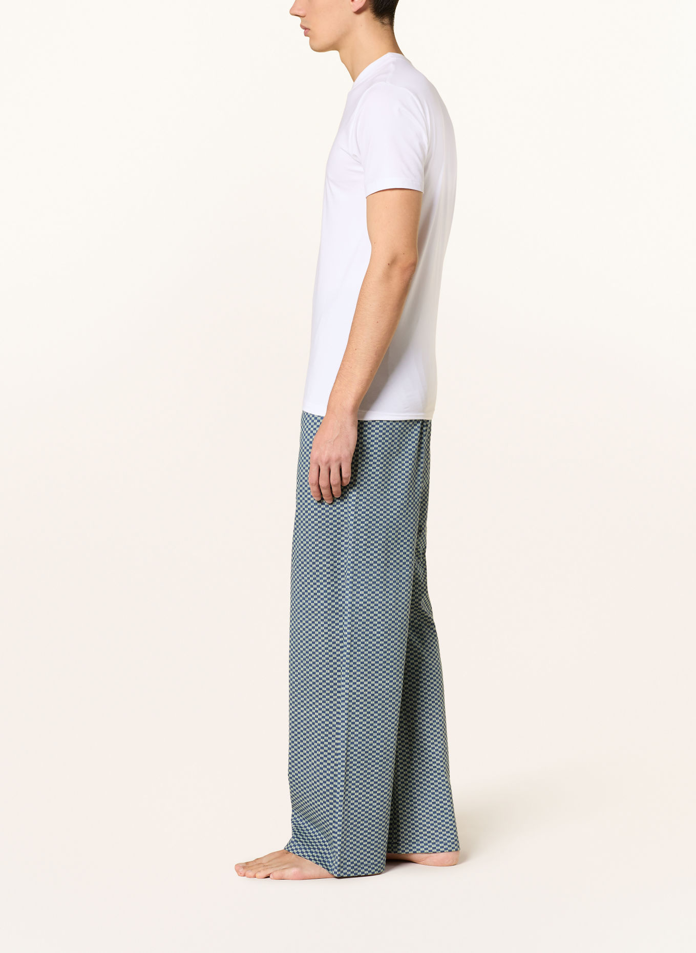 TOMMY HILFIGER Pajama bottoms: DARK BLUE / BEIGE