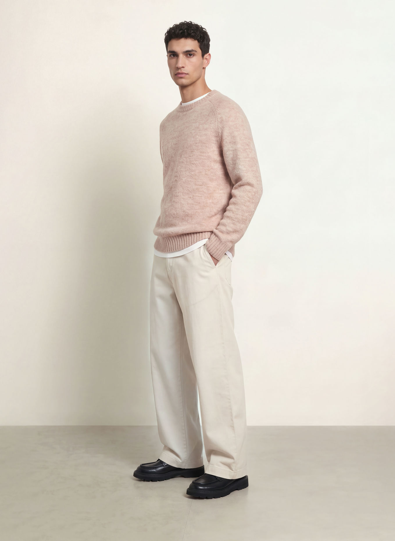 MOS MOSH Gallery MMGCARLOS Sweater with Alpaca: BEIGE