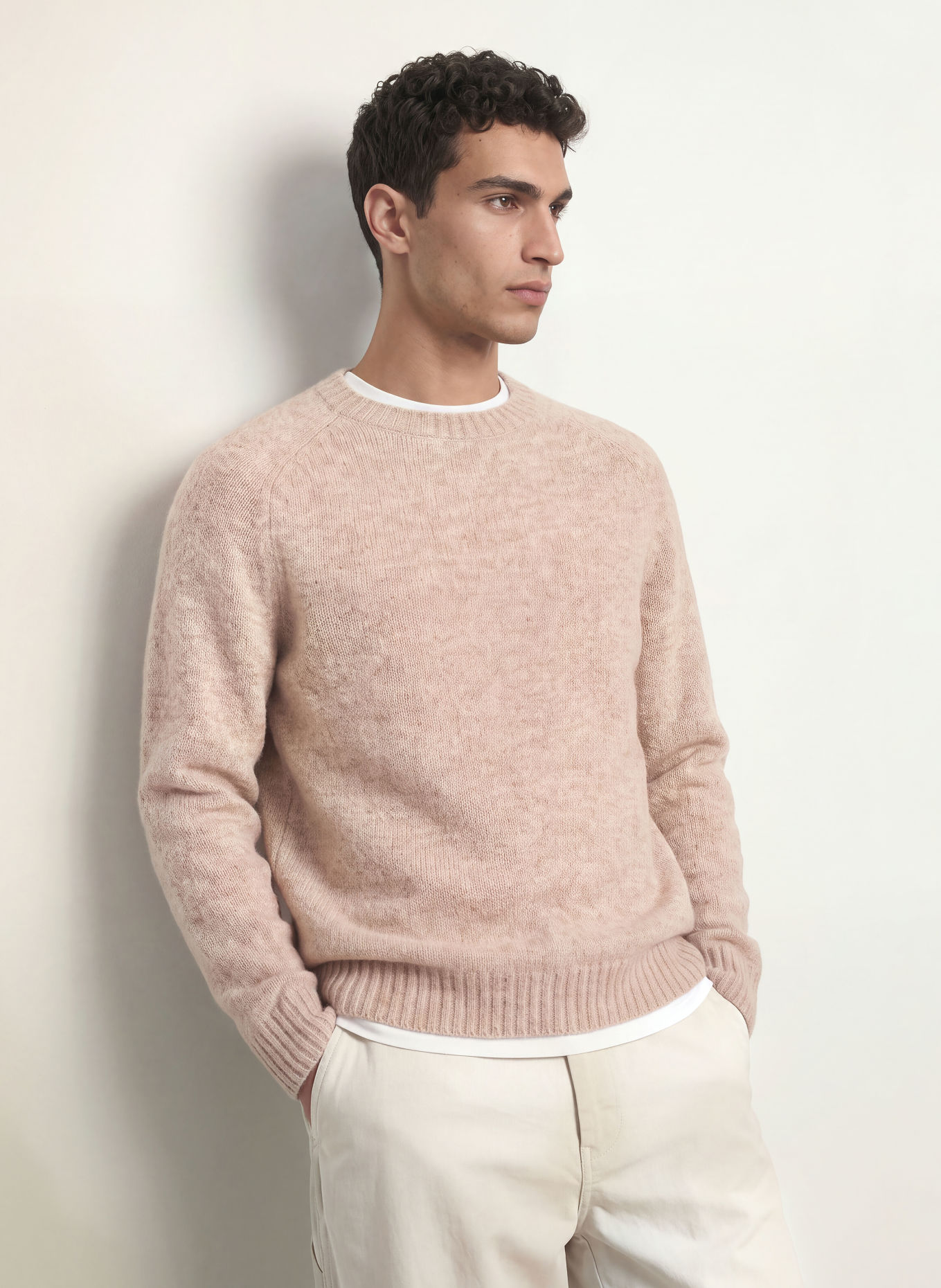 MOS MOSH Gallery MMGCARLOS Sweater with Alpaca: BEIGE