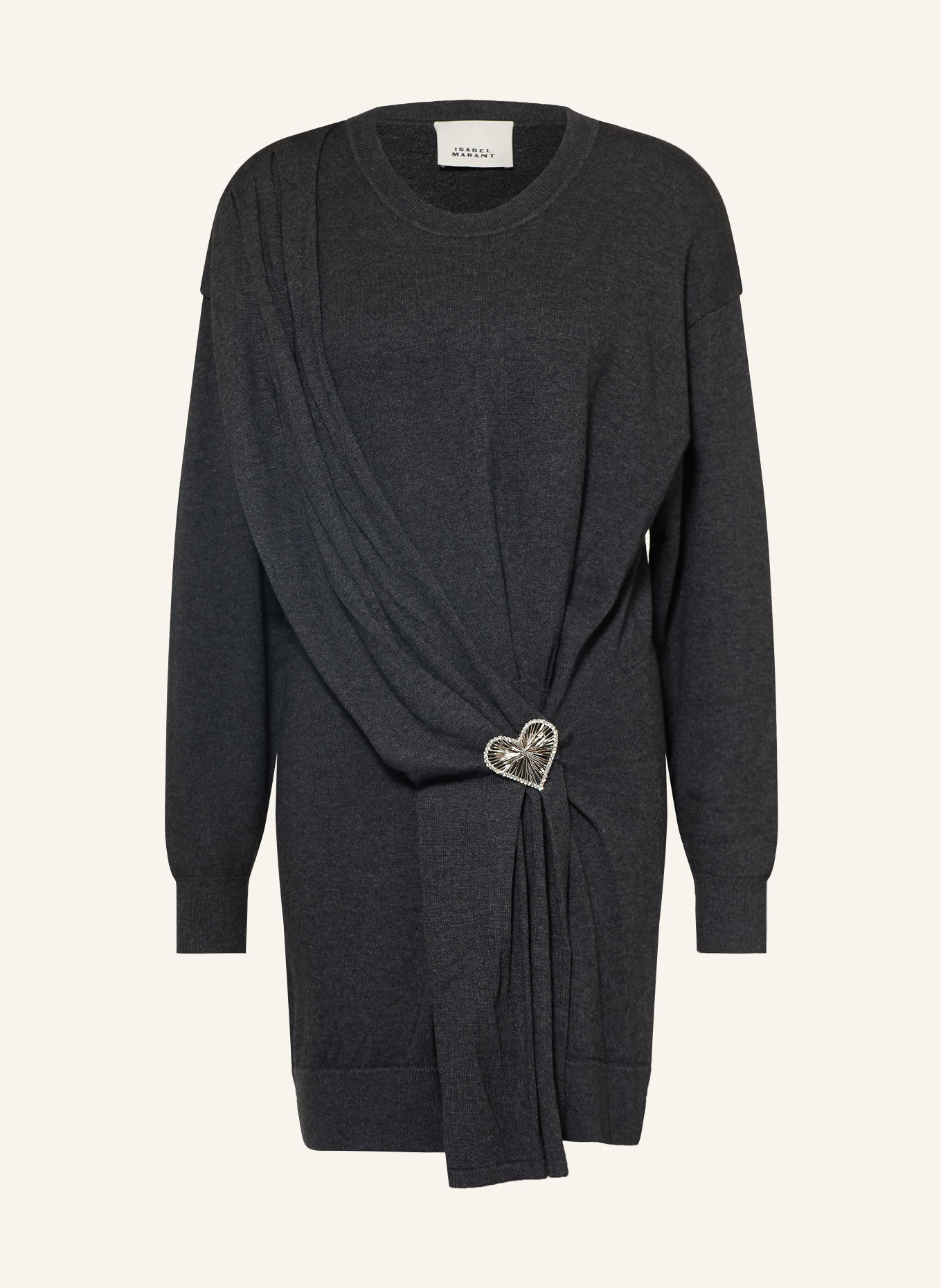 MARANT ÉTOILE Strickkleid FLORISSE mit Schmucksteinen: DUNKELGRAU