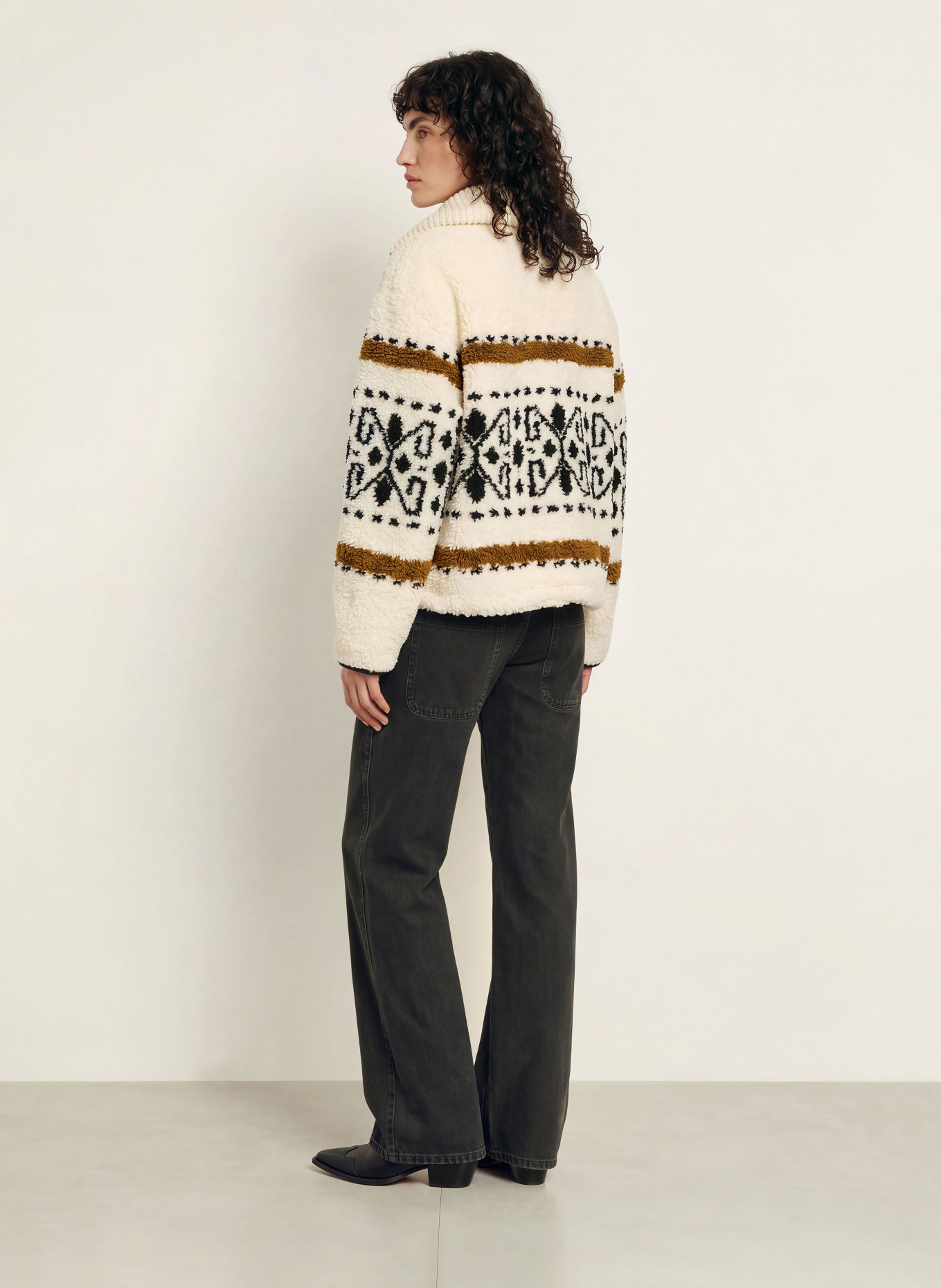 MARANT ÉTOILE Teddyjas LIJKA: ECRU / BRUIN / ZWART