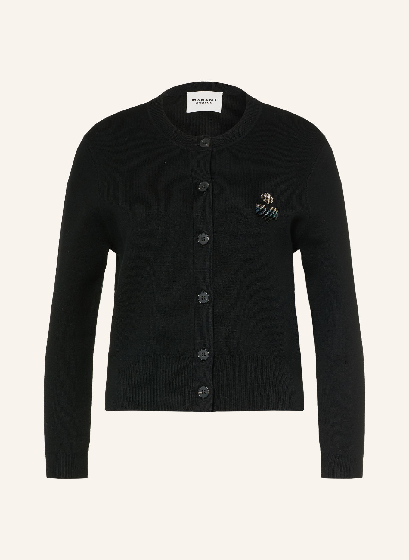 MARANT ÉTOILE Vest KEMAL met sierstenen: ZWART
