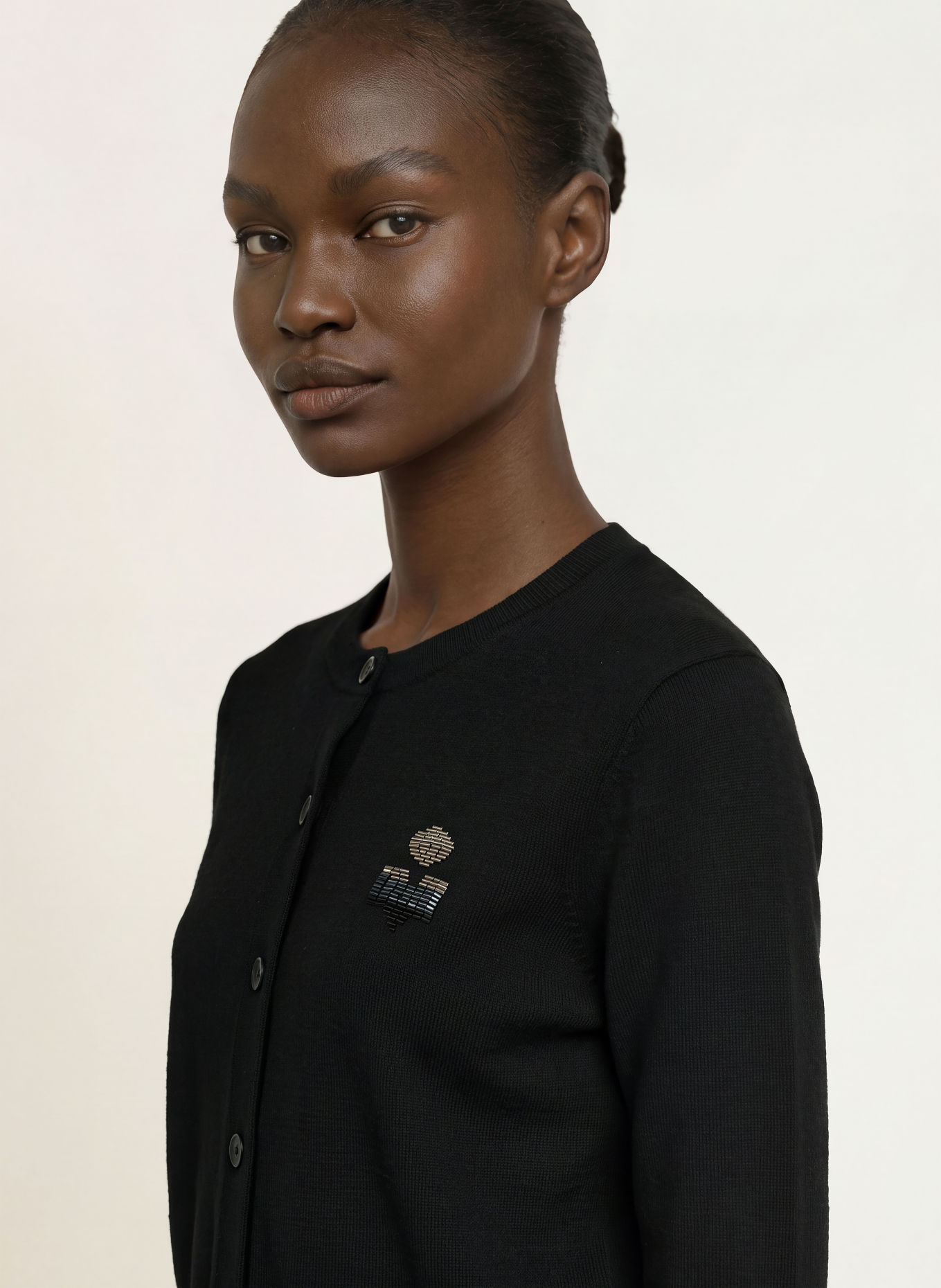 MARANT ÉTOILE Vest KEMAL met sierstenen: ZWART