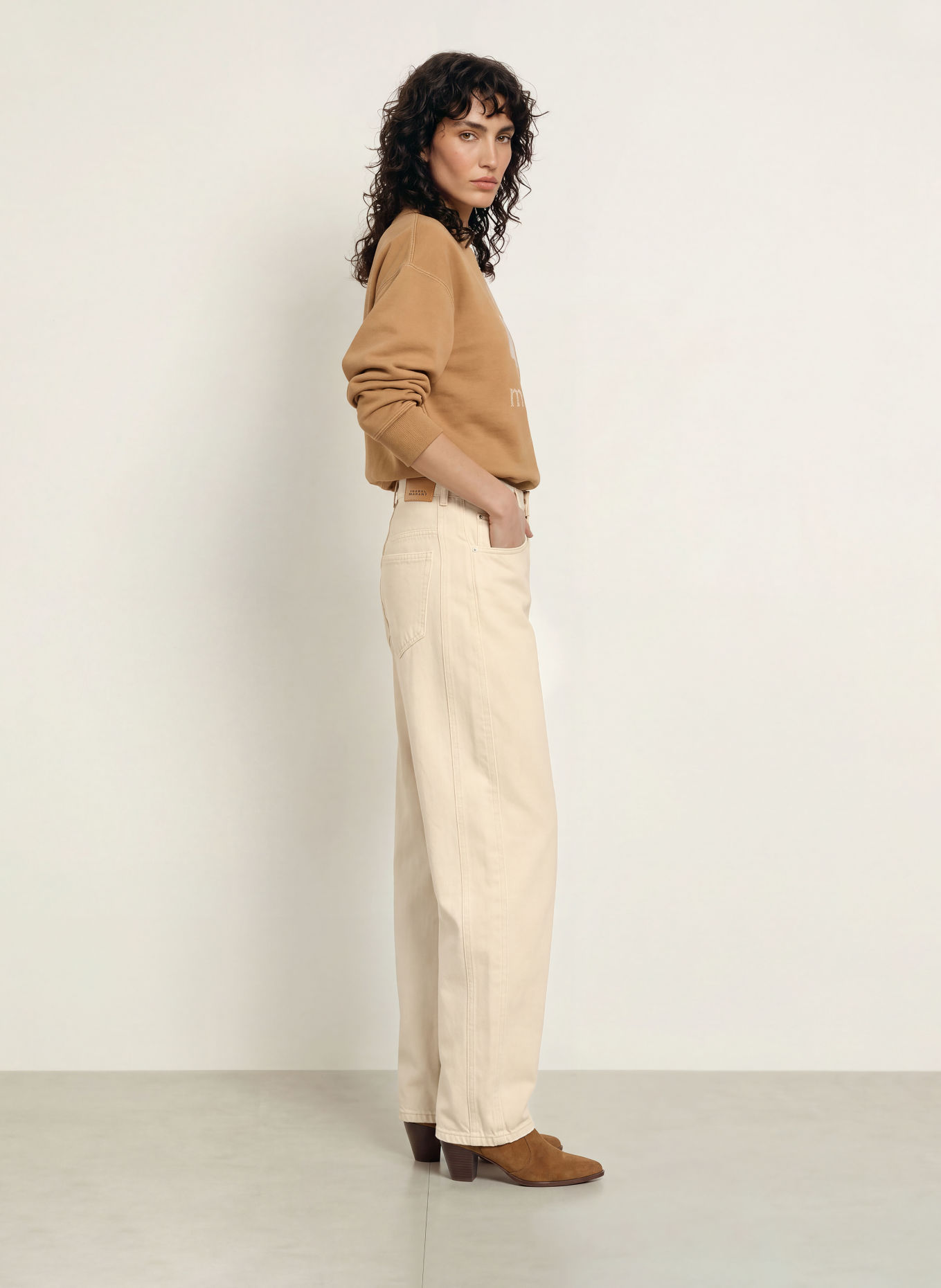 MARANT ÉTOILE Barrel džíny ORIANE: 90be beige