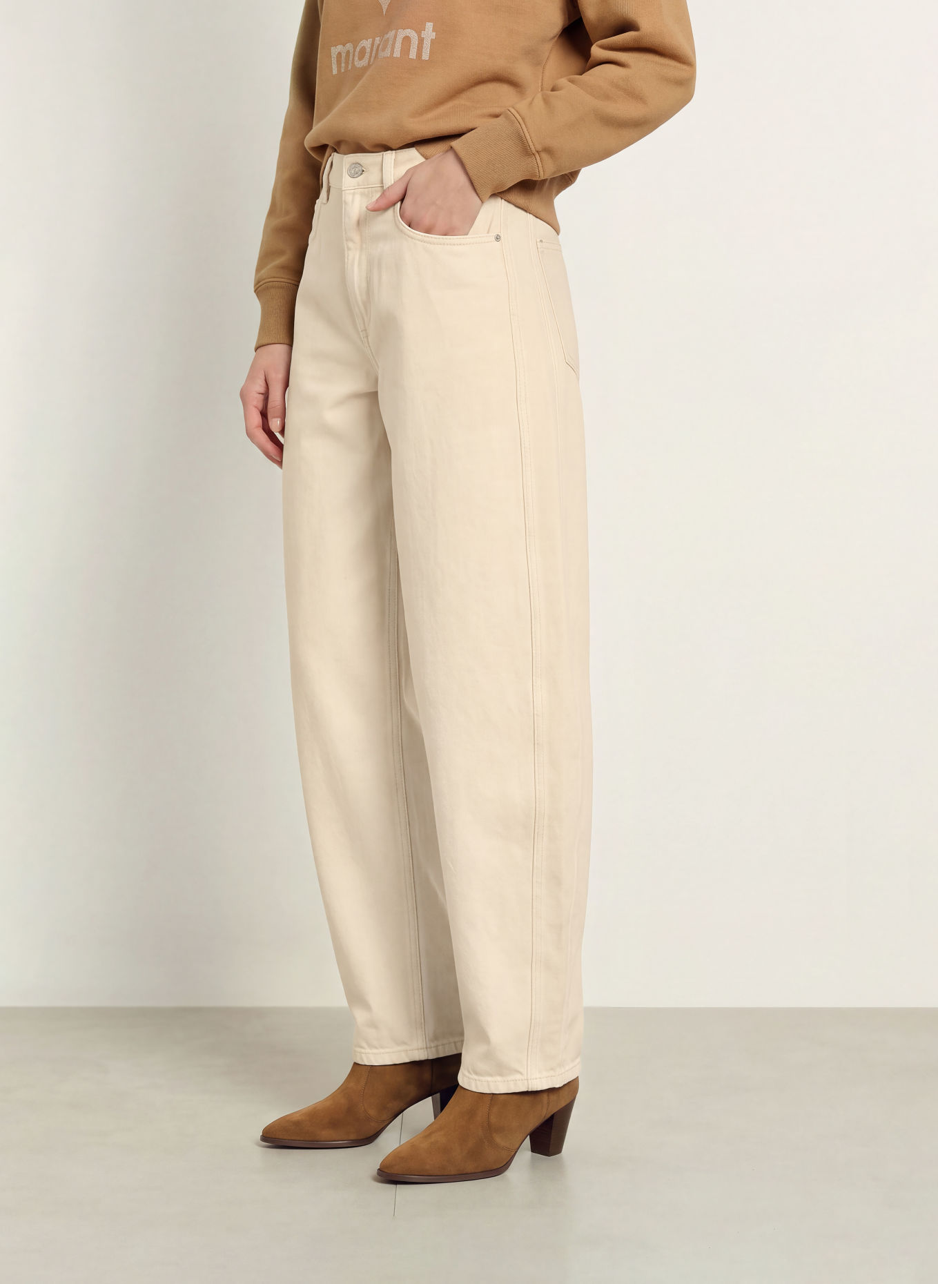 MARANT ÉTOILE Barrel džíny ORIANE: 90be beige