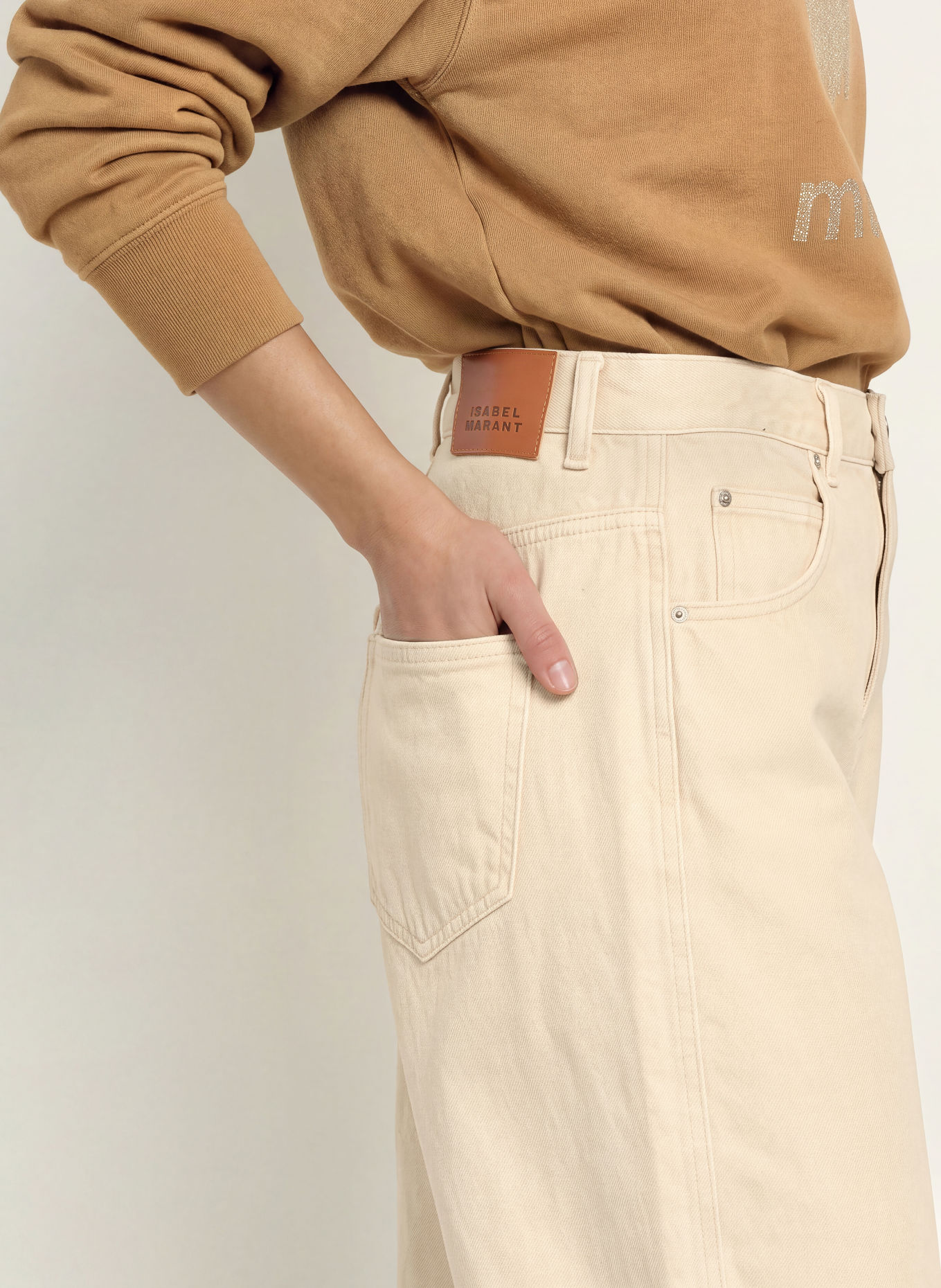 MARANT ÉTOILE Barrel džíny ORIANE: 90be beige
