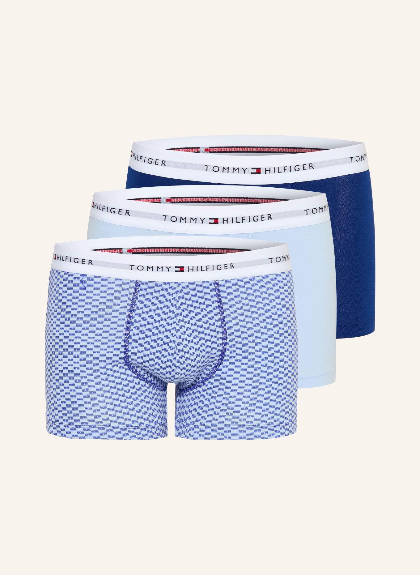 TOMMY HILFIGER 3er-Pack Boxershorts: BLAU / HELLBLAU