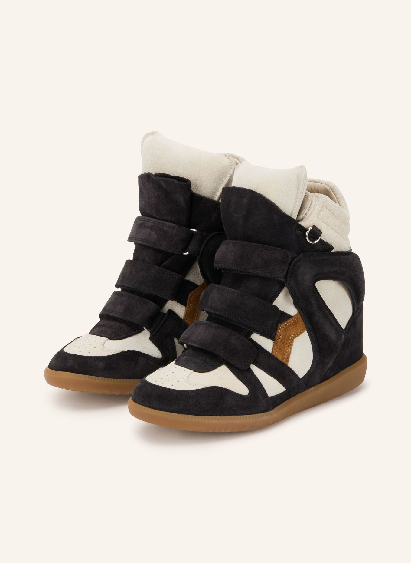 ISABEL MARANT Hightop-Sneaker BEKETT: SCHWARZ / BRAUN / HELLGRAU