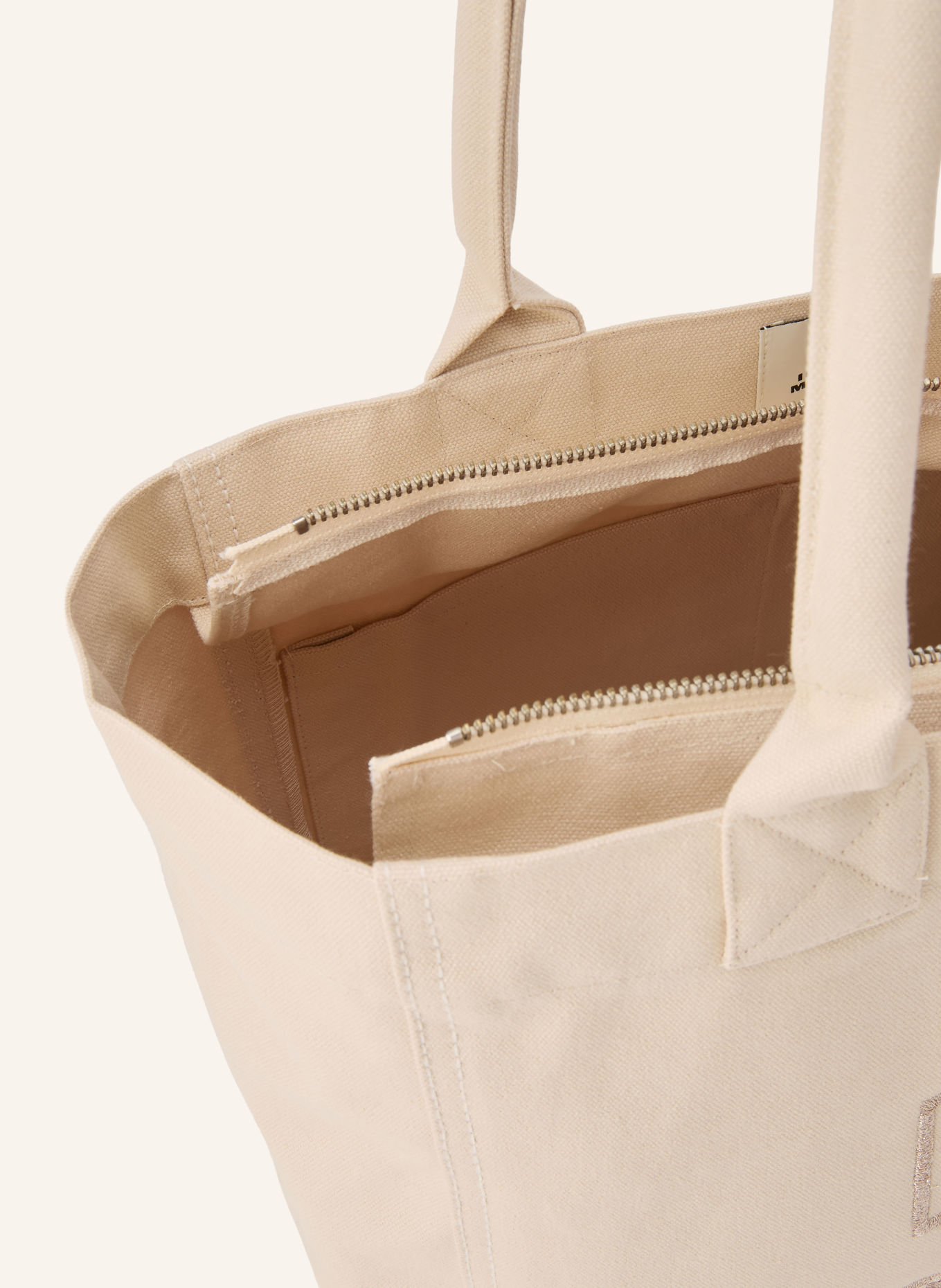 ISABEL MARANT Shoppers YENKY ZIPPED met glittergaren: LICHTBRUIN