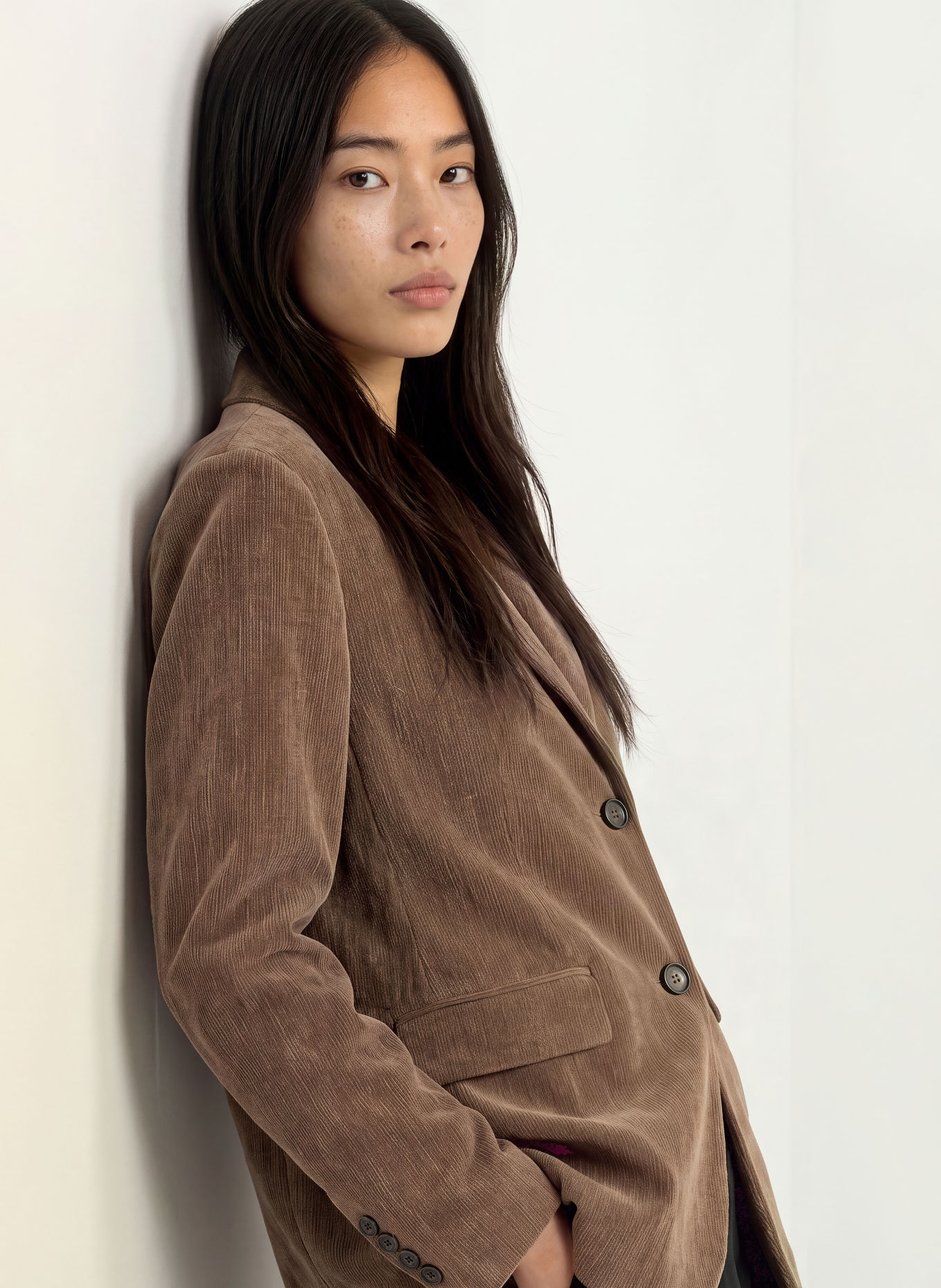 ELEH Oversized-Blazer aus Samt: TAUPE