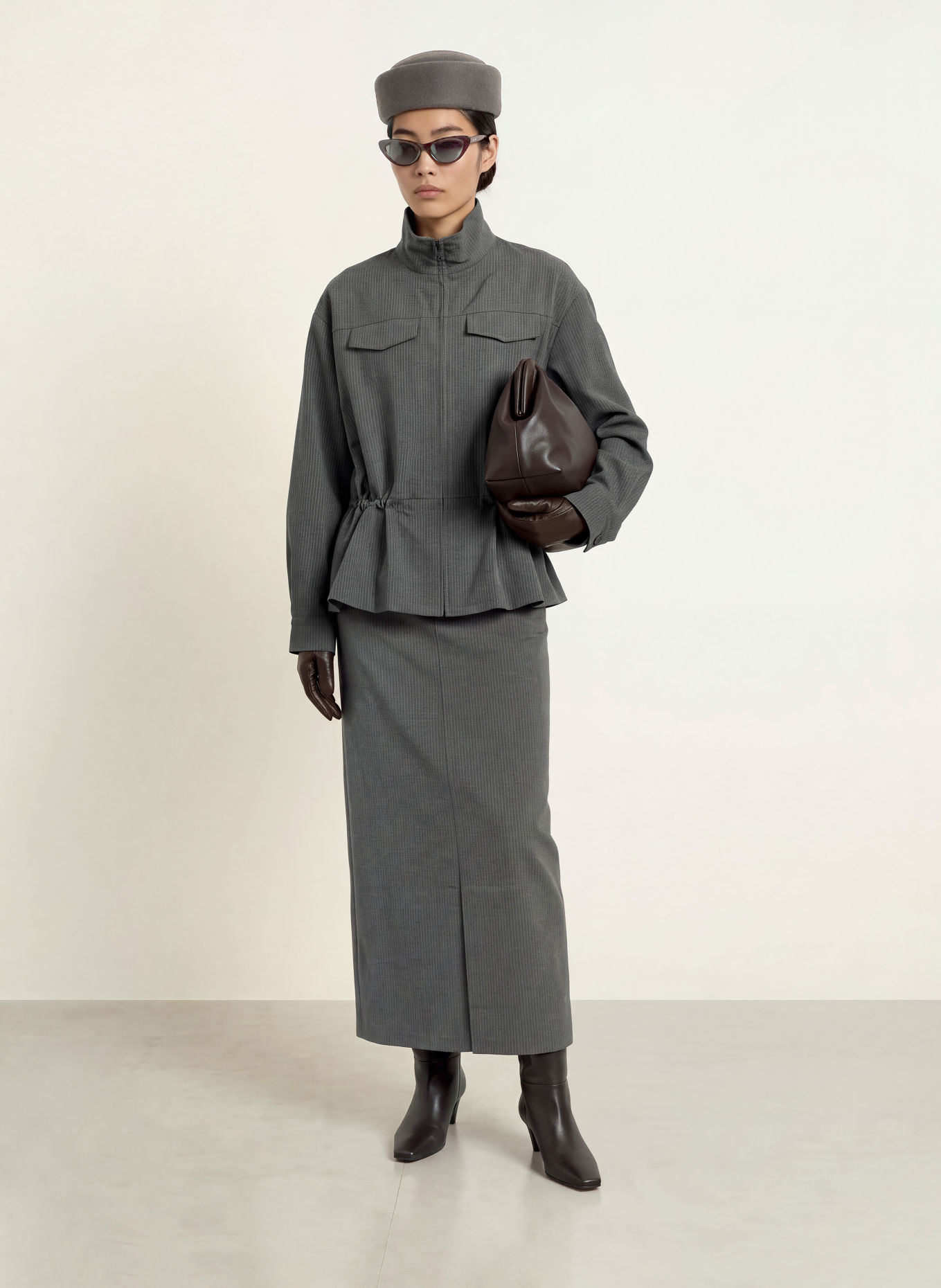 ELEH Skirt: GRAY / LIGHT GRAY