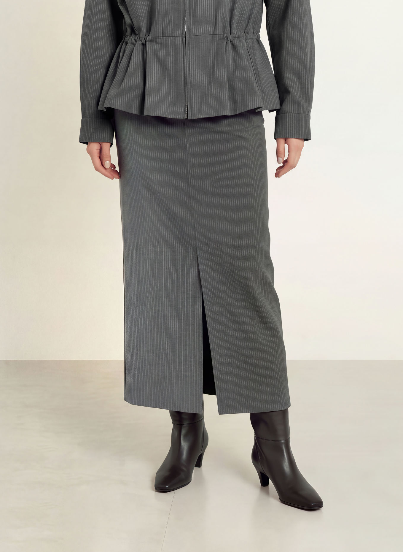 ELEH Skirt: GRAY / LIGHT GRAY