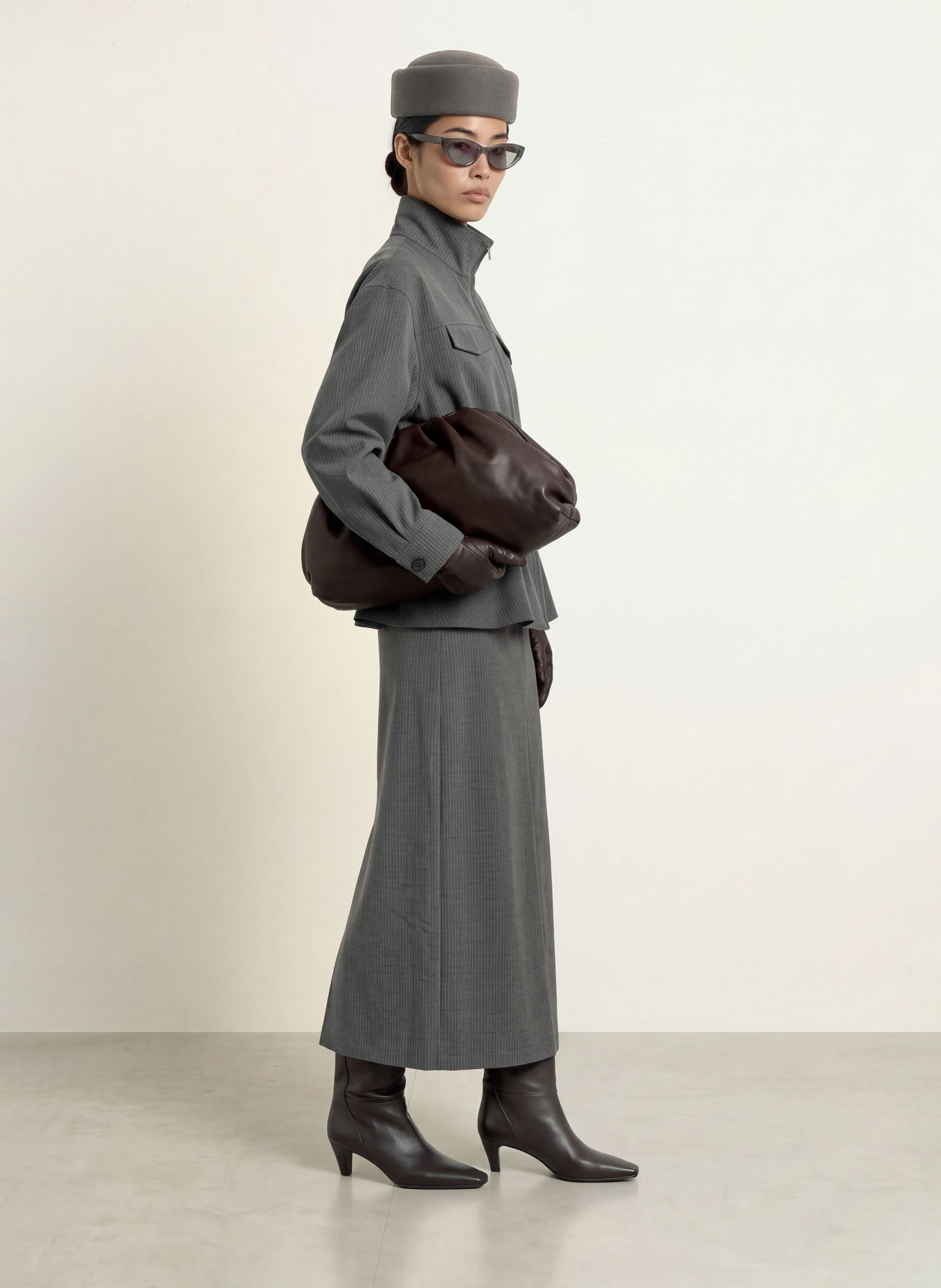 ELEH Skirt: GRAY / LIGHT GRAY