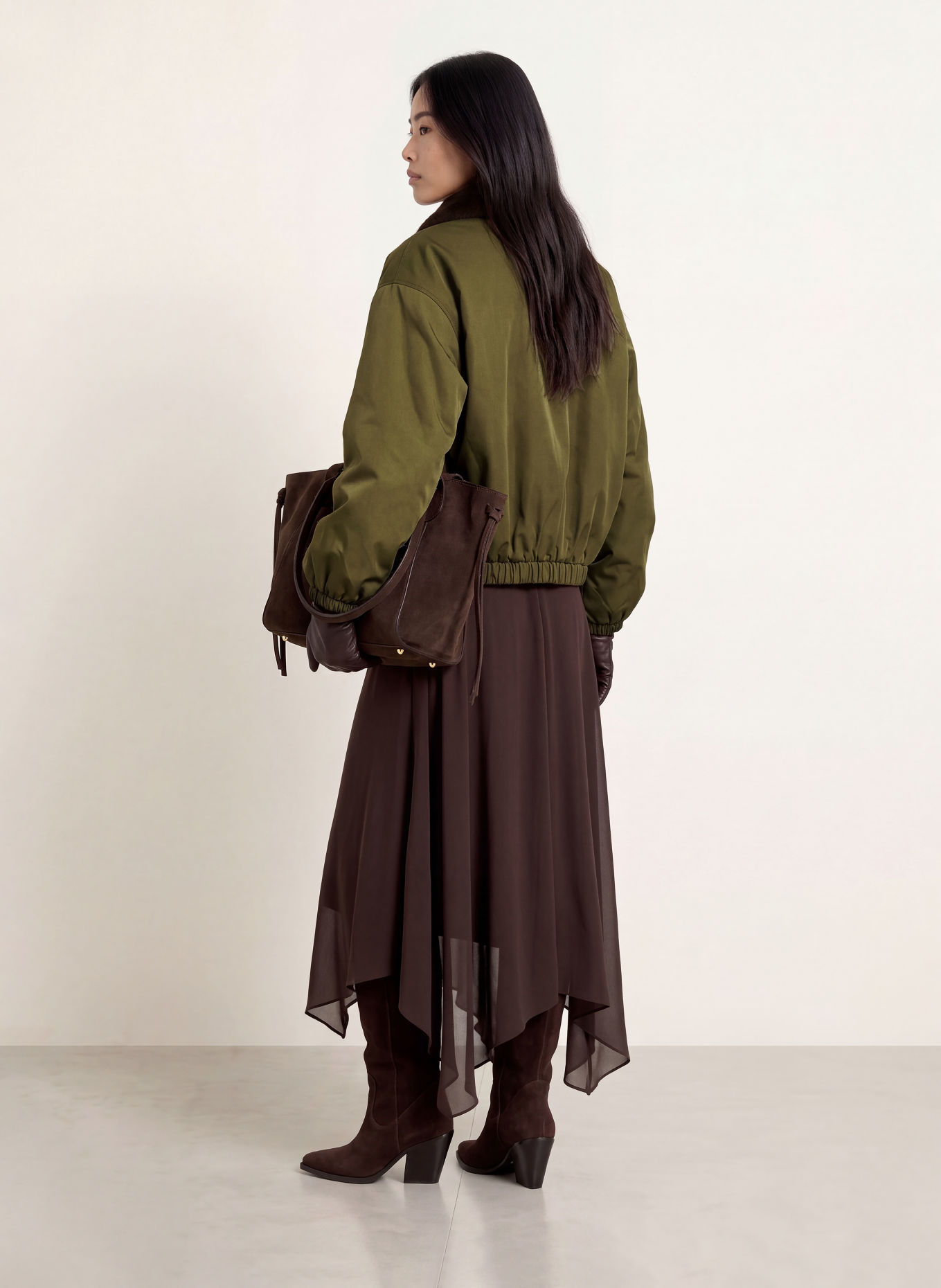 ELEH Blouson met imitatiebont: KAKI
