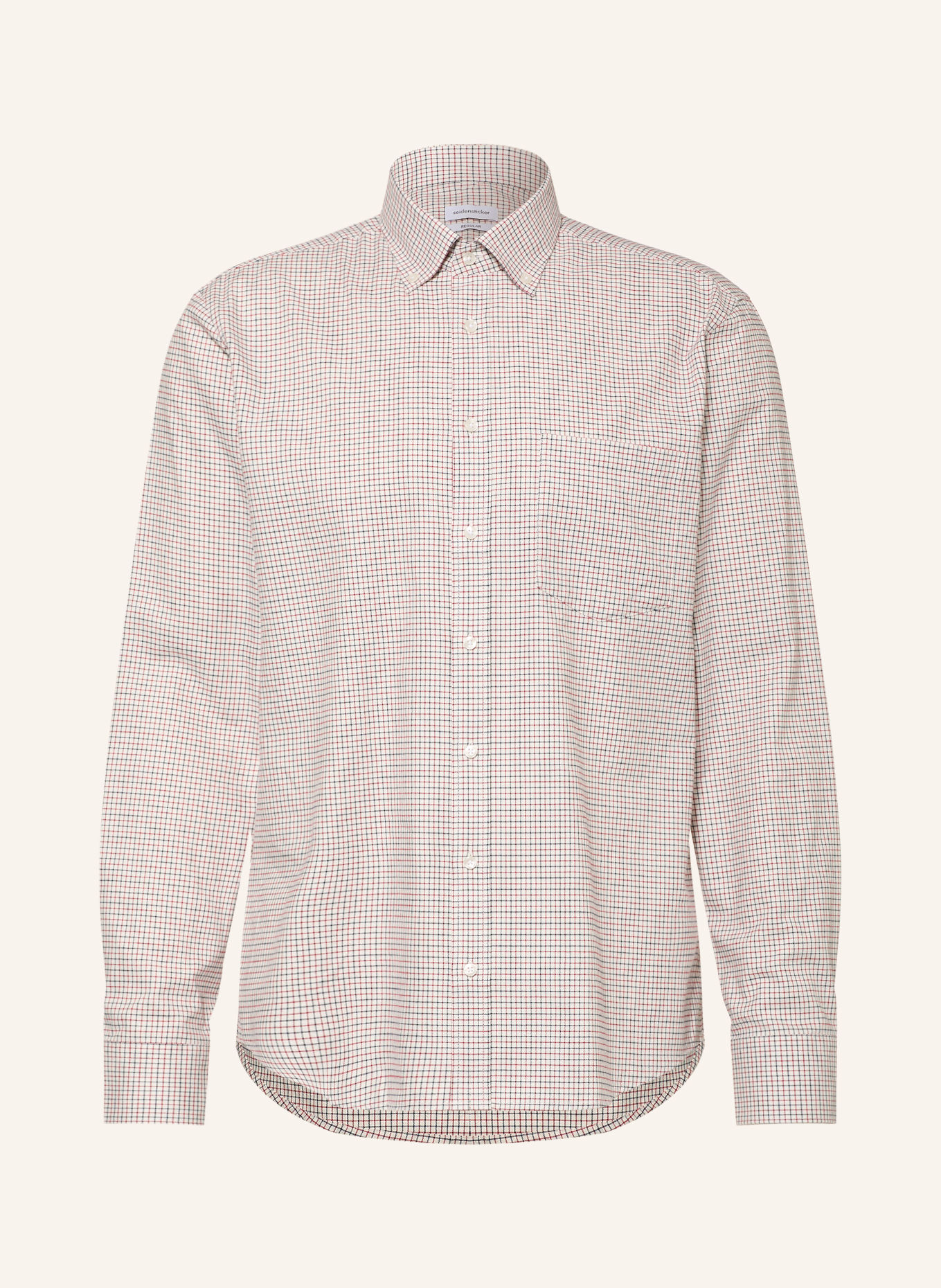seidensticker Regular-Fit Flannel Shirt: DARK RED / DARK BLUE / WHITE