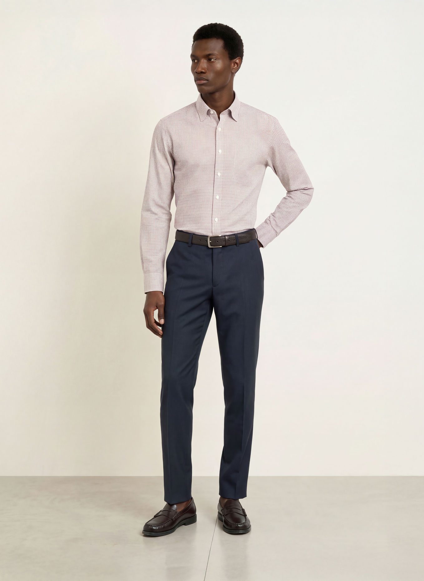 seidensticker Regular-Fit Flannel Shirt: DARK RED / DARK BLUE / WHITE