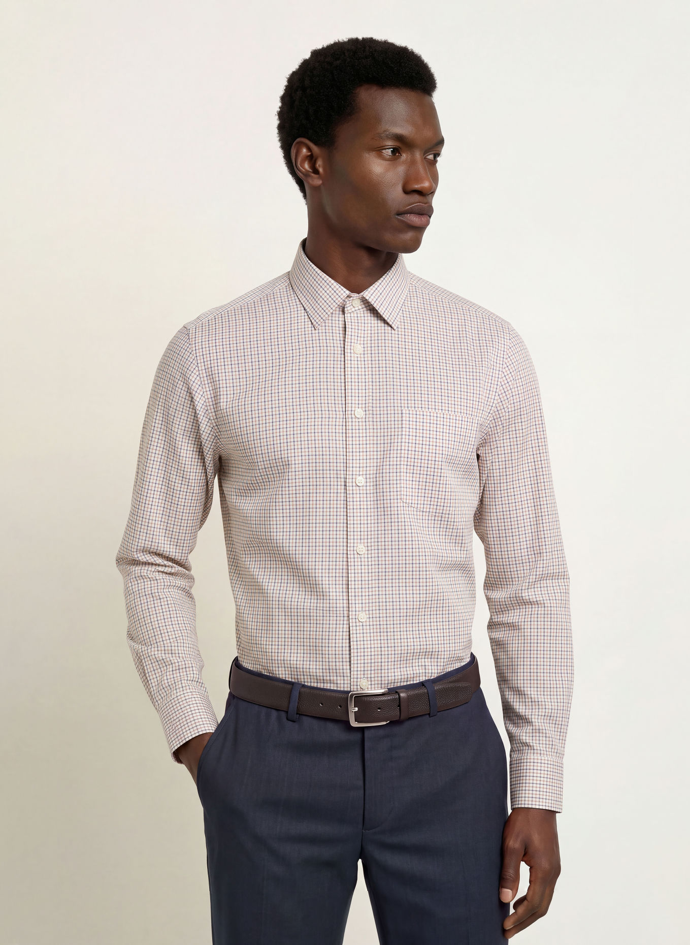 seidensticker Regular-Fit Flannel Shirt: DARK RED / DARK BLUE / WHITE