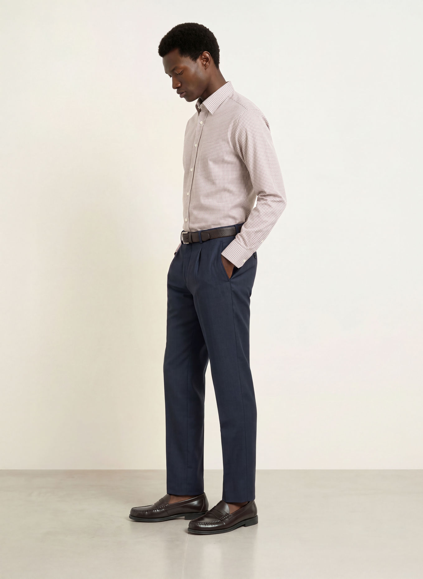seidensticker Regular-Fit Flannel Shirt: DARK RED / DARK BLUE / WHITE